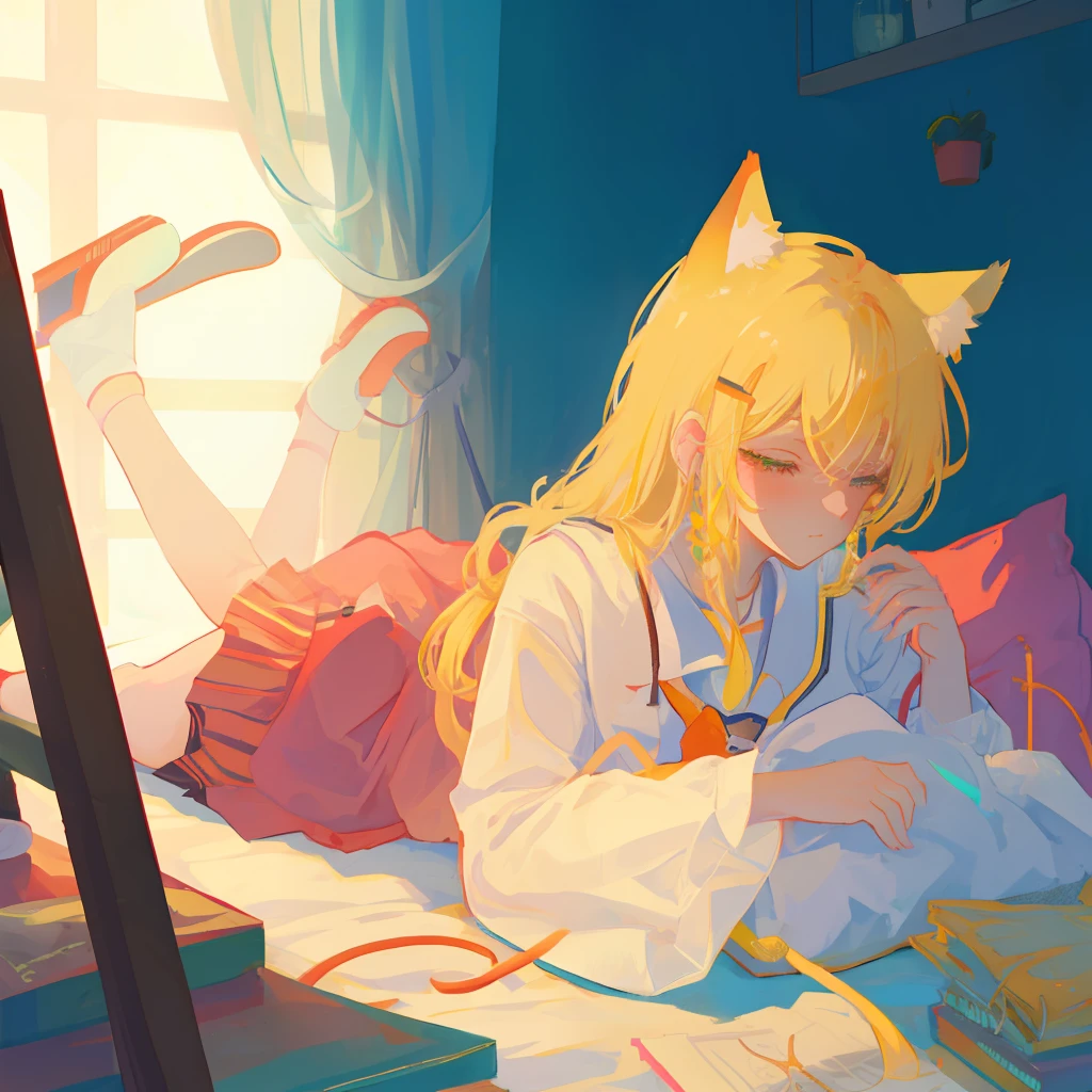 maidennurse,cat ear,On your stomach