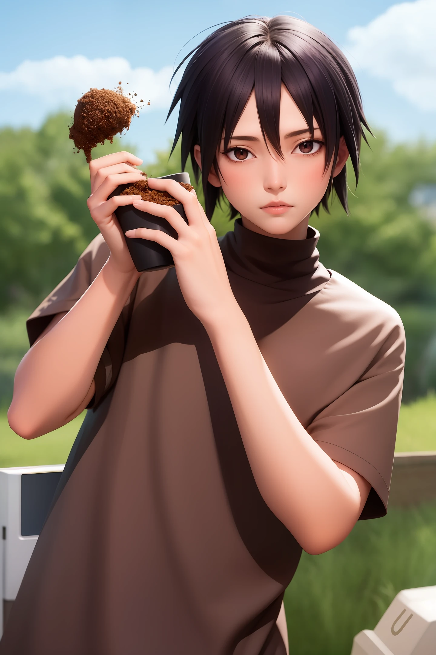 Uchiha with soil