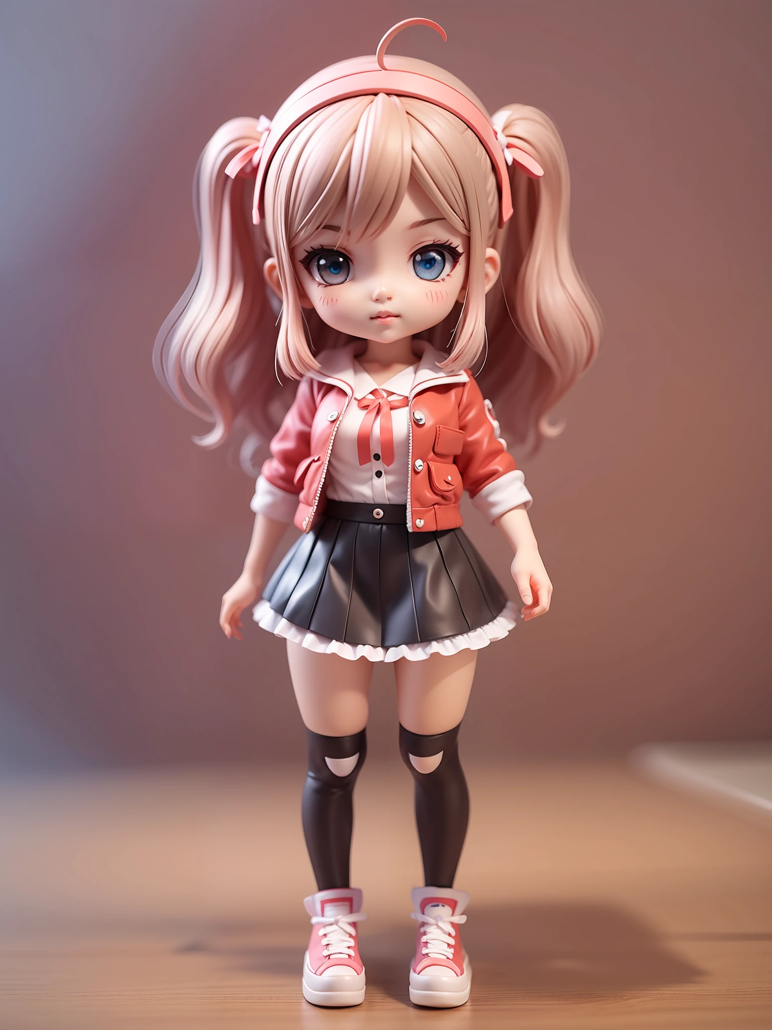 Super cute girl full body 3D drawing，adolable，Pop Mart Blind Box