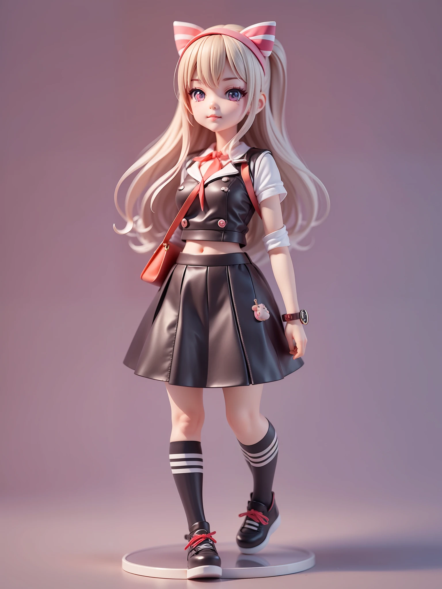 Super cute girl full body 3D drawing，adolable，Pop Mart blind box