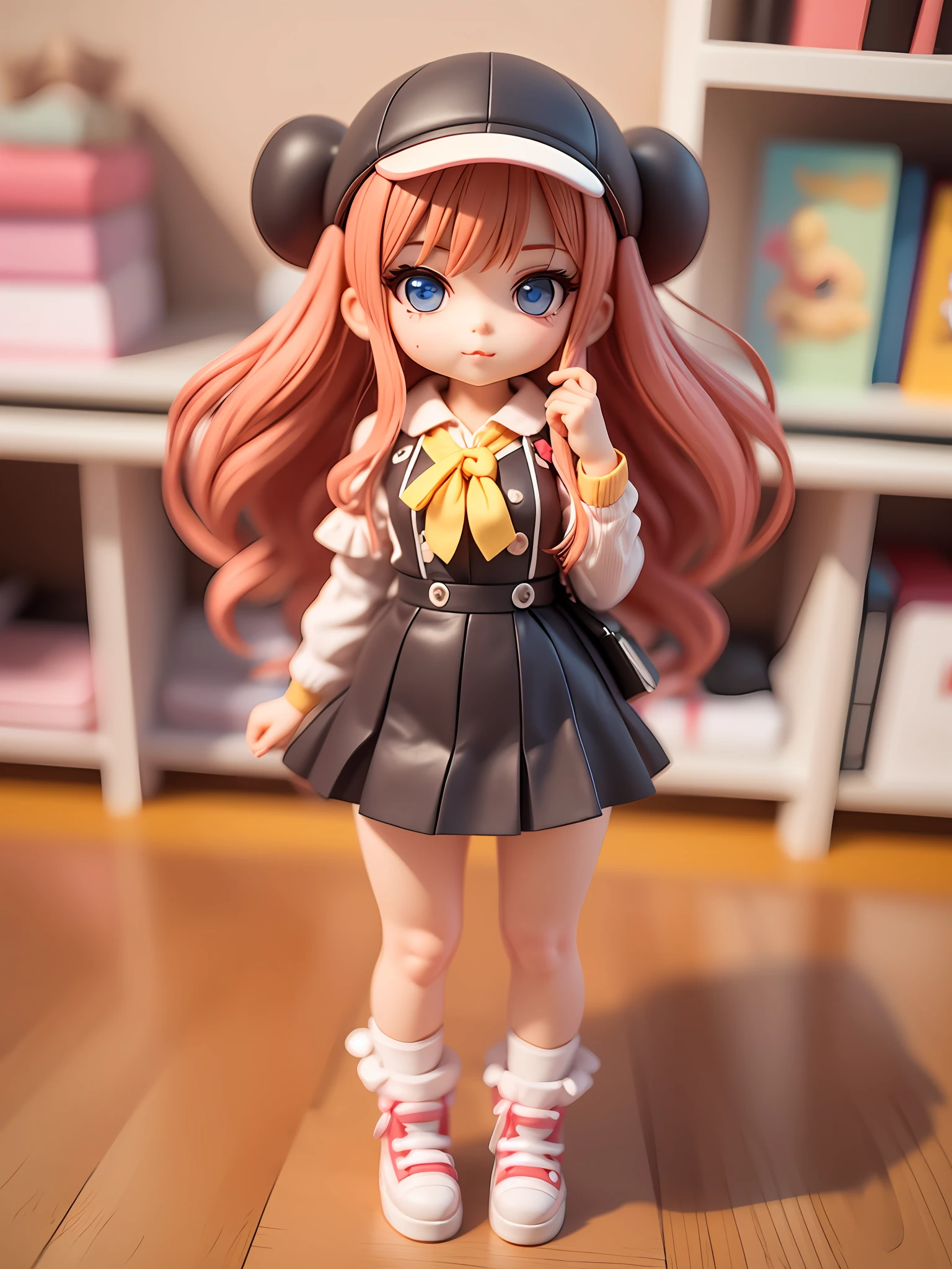 Super cute girl full body 3D drawing，adolable，Pop Mart blind box