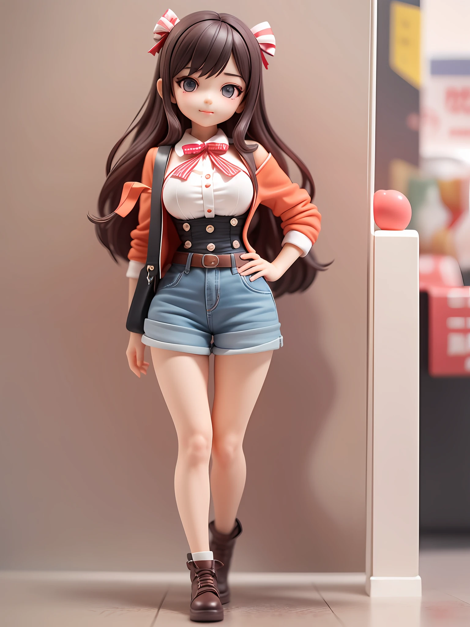 Super cute girl full body 3D drawing,adolable,Pop Mart blind box