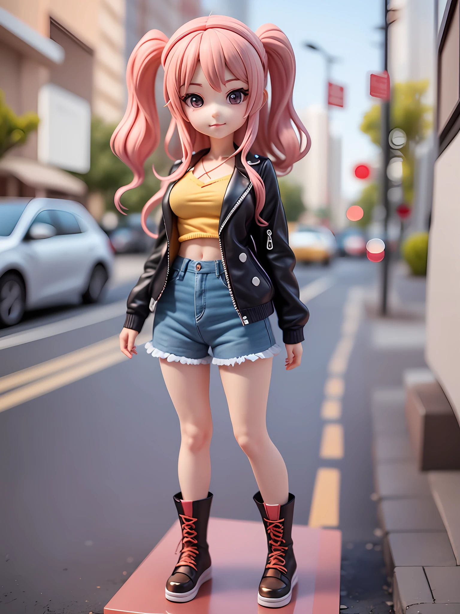 Super cute girl full body 3D drawing，adolable，Pop Mart blind box