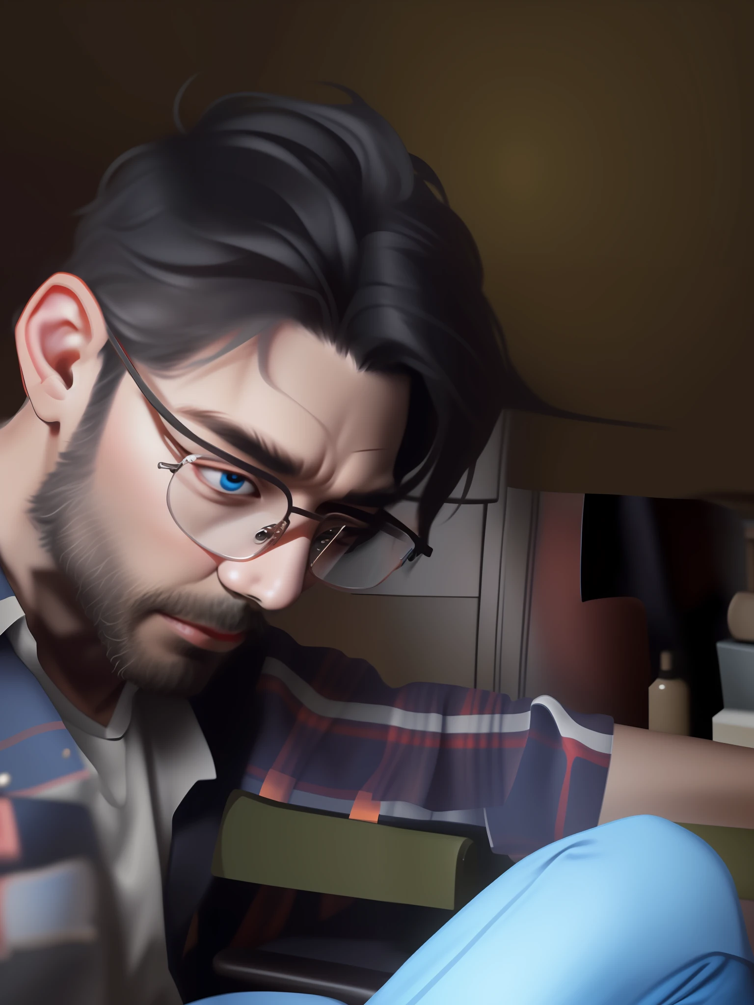 (extremely detailed CG unity 8k wallpaper, best quality), subtle lighting, smart and beautiful, glasses , dust particles in the air, vintage and cozy atmosphere, long hairs , white hairs ,boy.