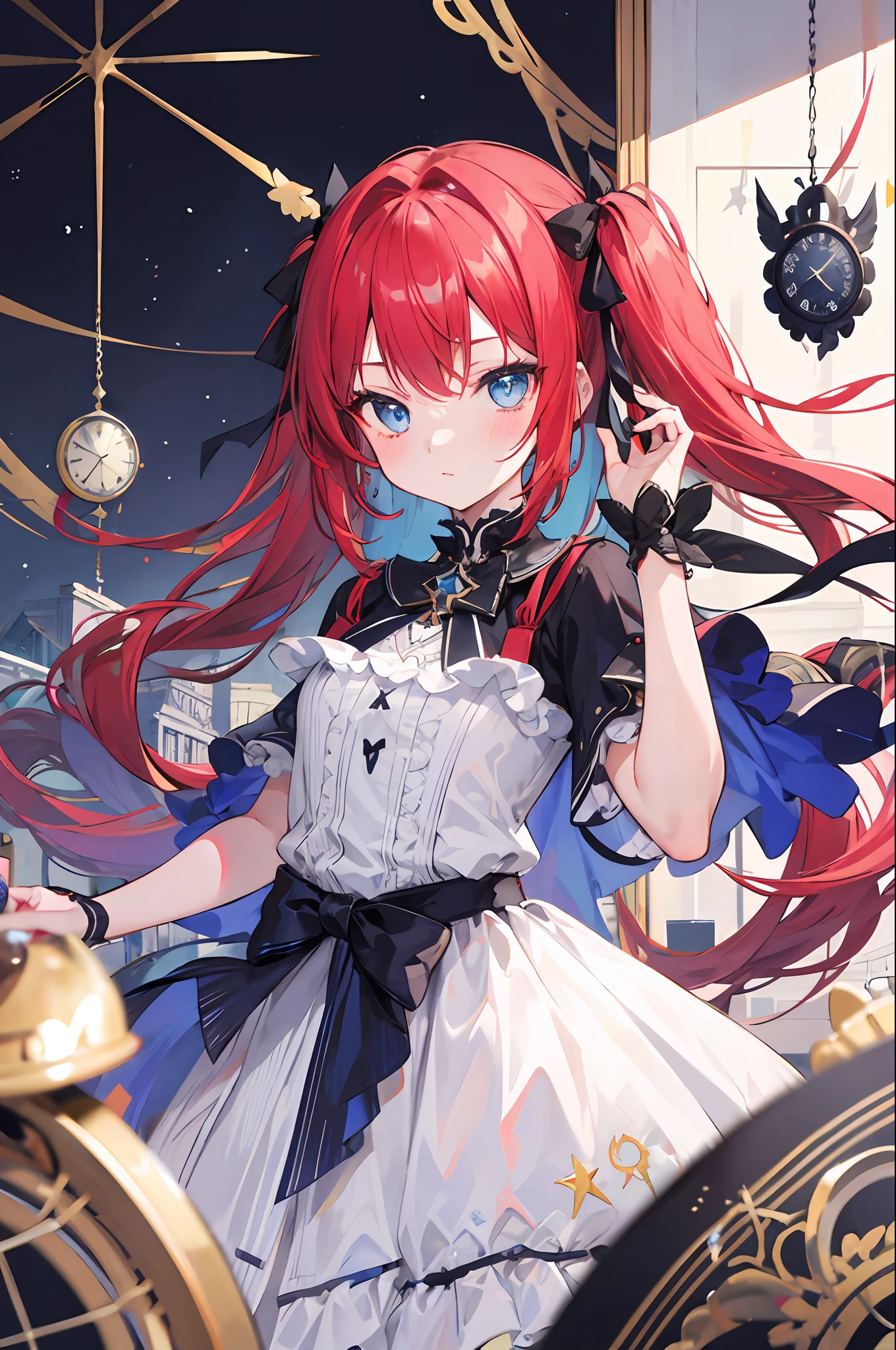 (masterpiece),(bestquality),red hair,twintails,(1girl),Amazing,beautifuldetailedeyes,blue eyes,finelydetail,Depthoffield,extremelydetailedCG,original,extremelydetailedwallpaper,loli,magic_circle,long_hair,wand,pentagram,clock,(masterpiece),(bestquality),(1girl),Amazing,beautifuldetailedeyes,finelydetail,Depthoffield,extremelydetailedCG,original,extremelydetailedwallpaper,loli,