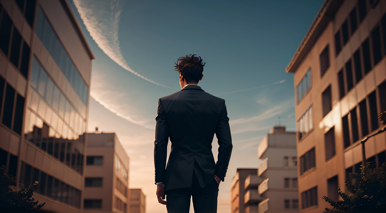The back of a man, Look to the sky