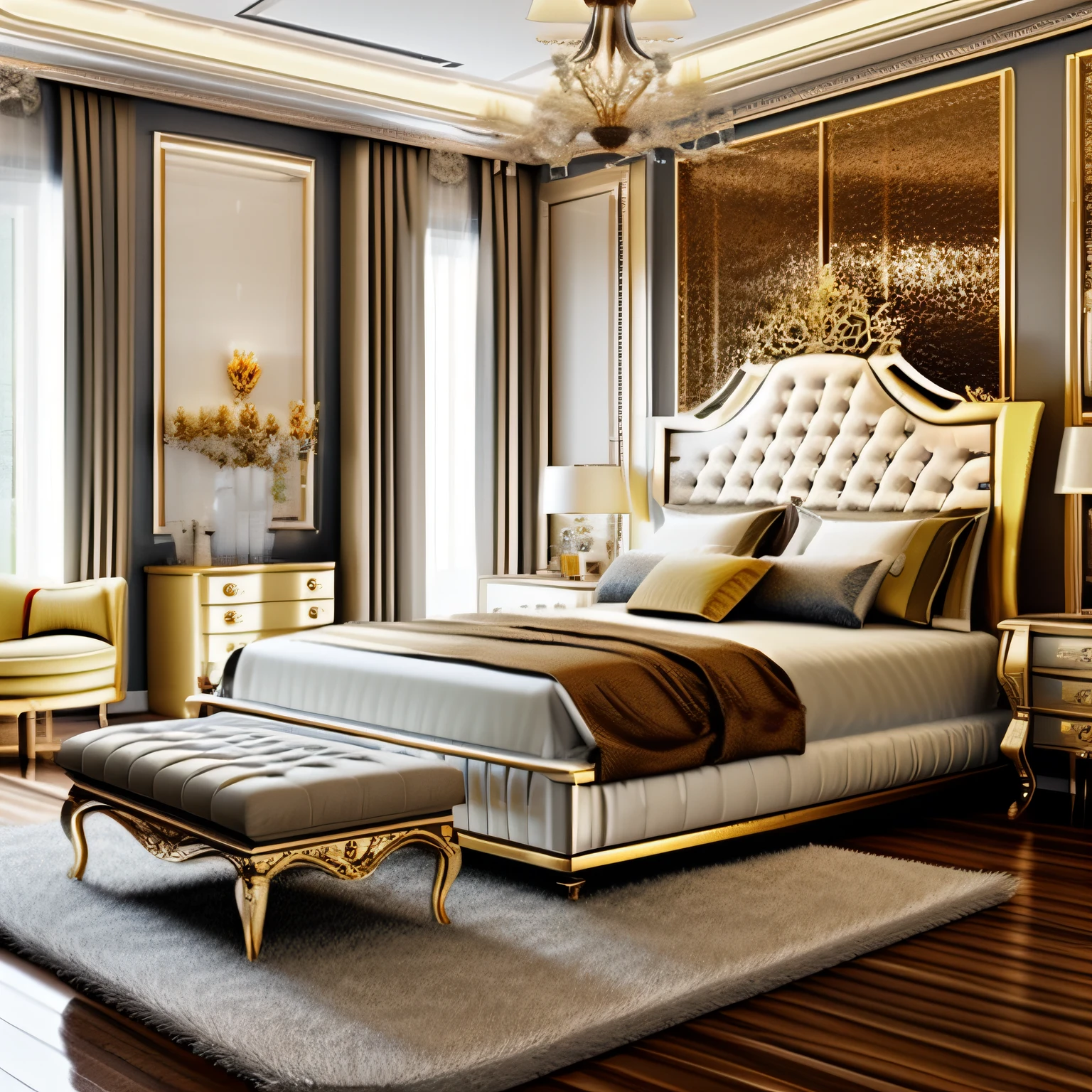 Classic European-style bedroom white