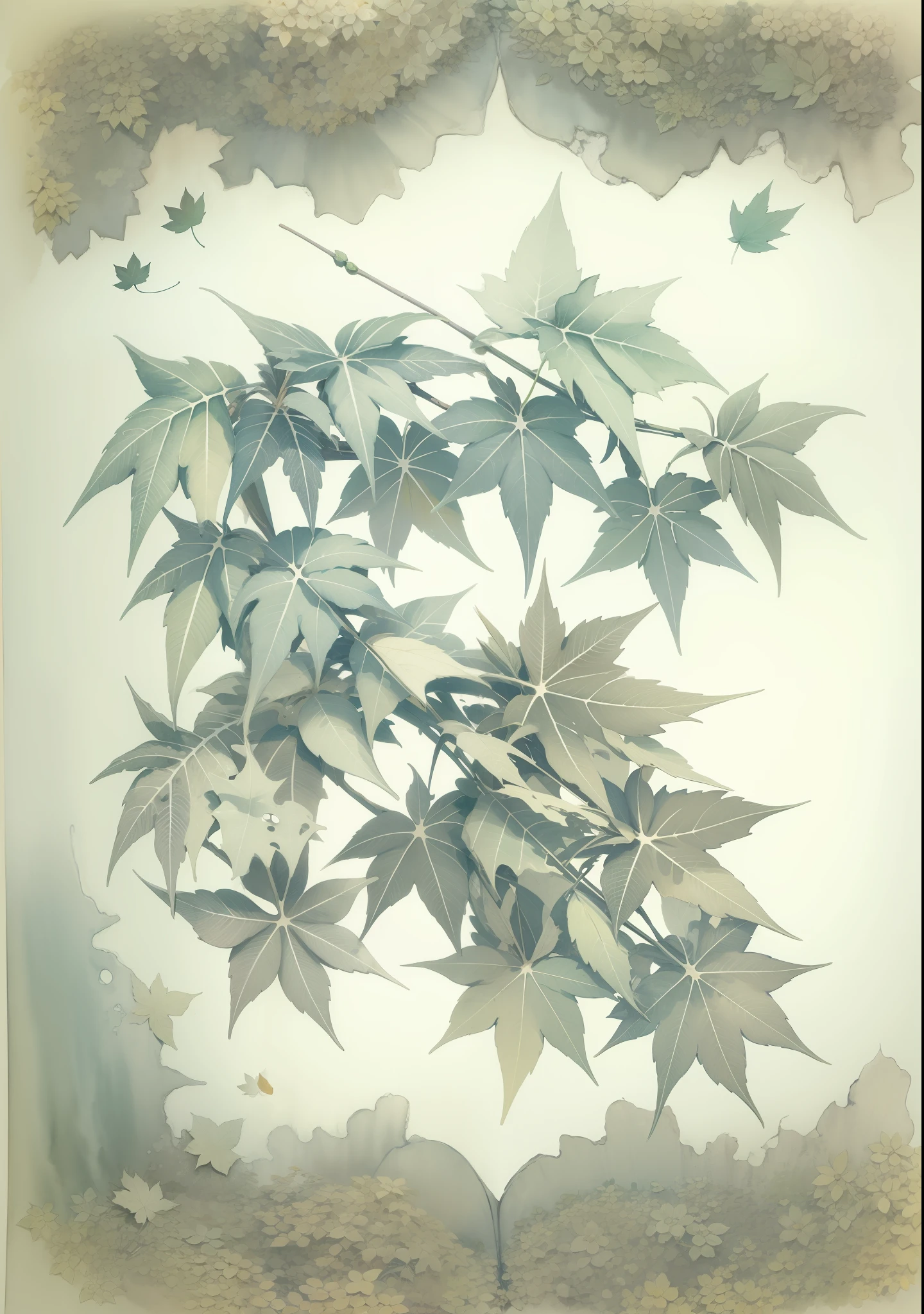 Colorful maple leaf watercolor style --auto