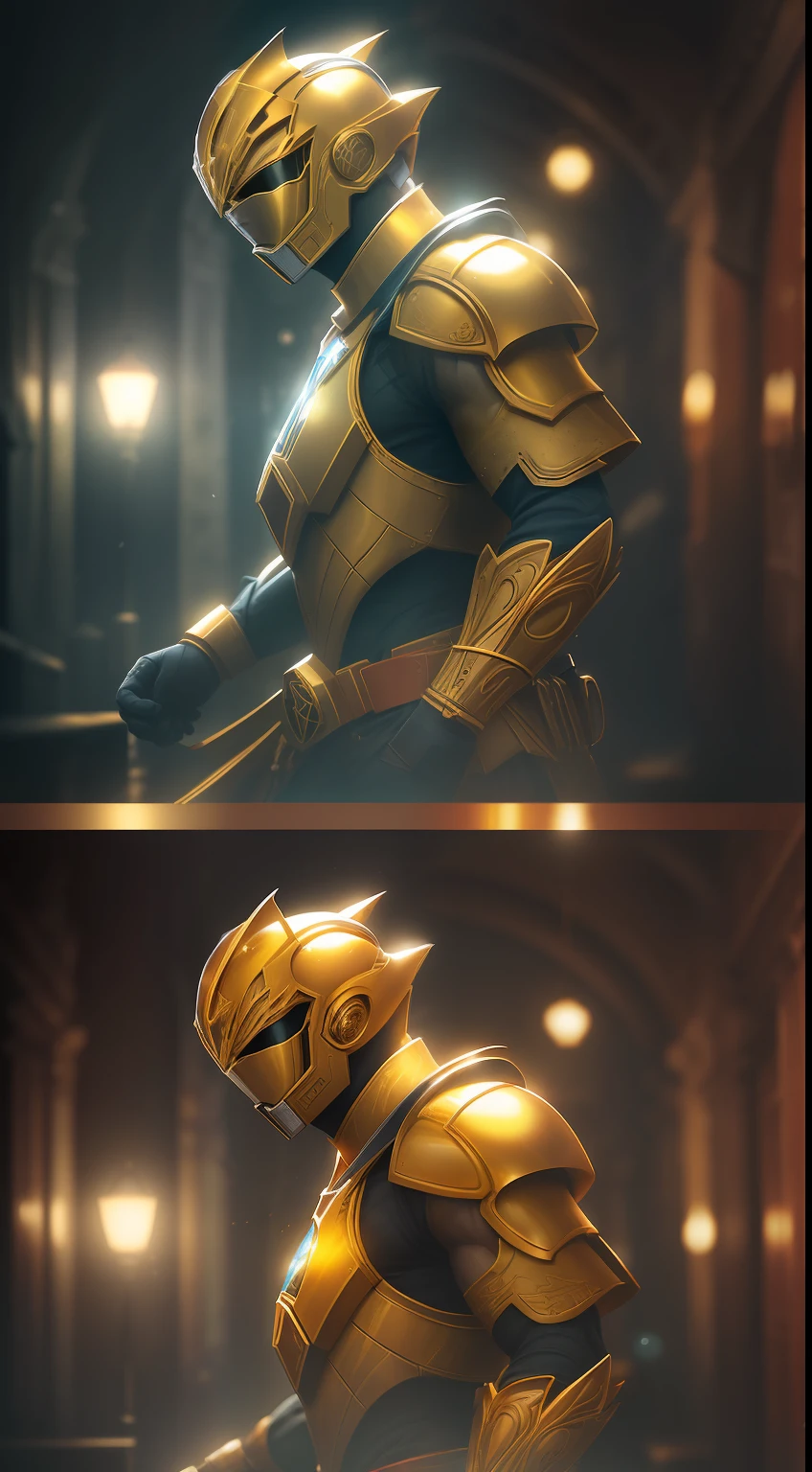 (A gloomy snapshot: 1.1), Epic Realistic, Gold Ranger from Power Rangers в красном дымовом облаке, soft cinematic light, Adobe Lightroom, Photo Lab, HDR, an intricate, Highly detailed, (Depth of field: 1,4), hyper-detailing (Artstation: 1,4), Cinematic, Warm light, Dramatic light (intricate details: 1,1)