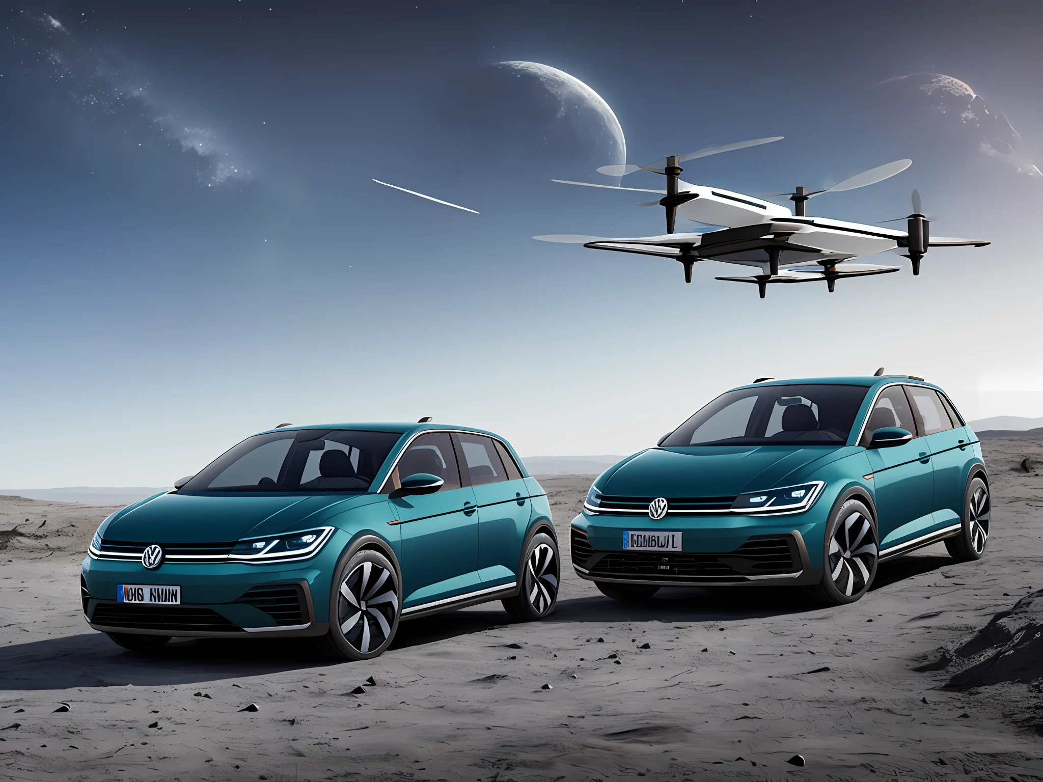 Volkswagen ID4 flies to the moon