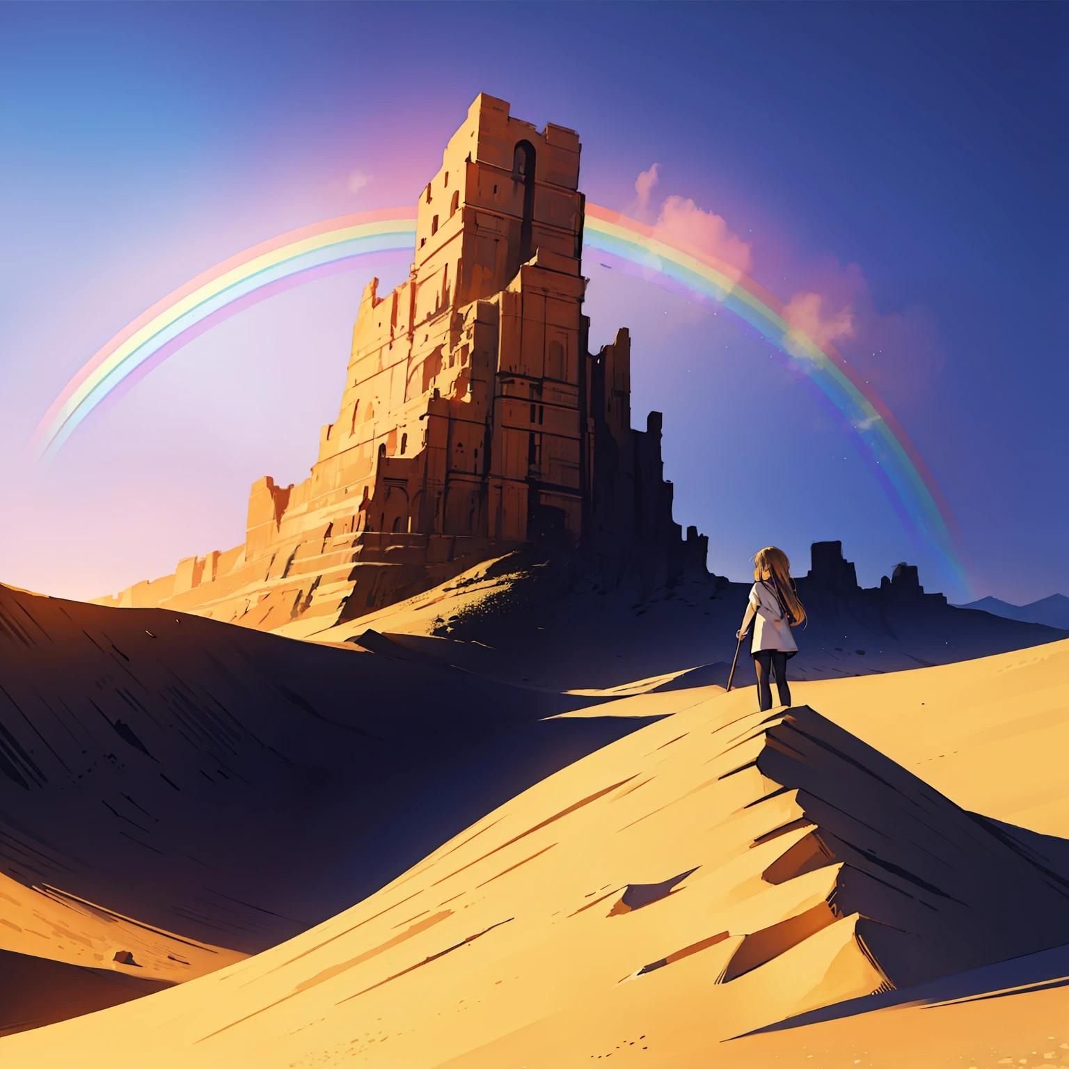 Beautiful rainbow in the desert --auto