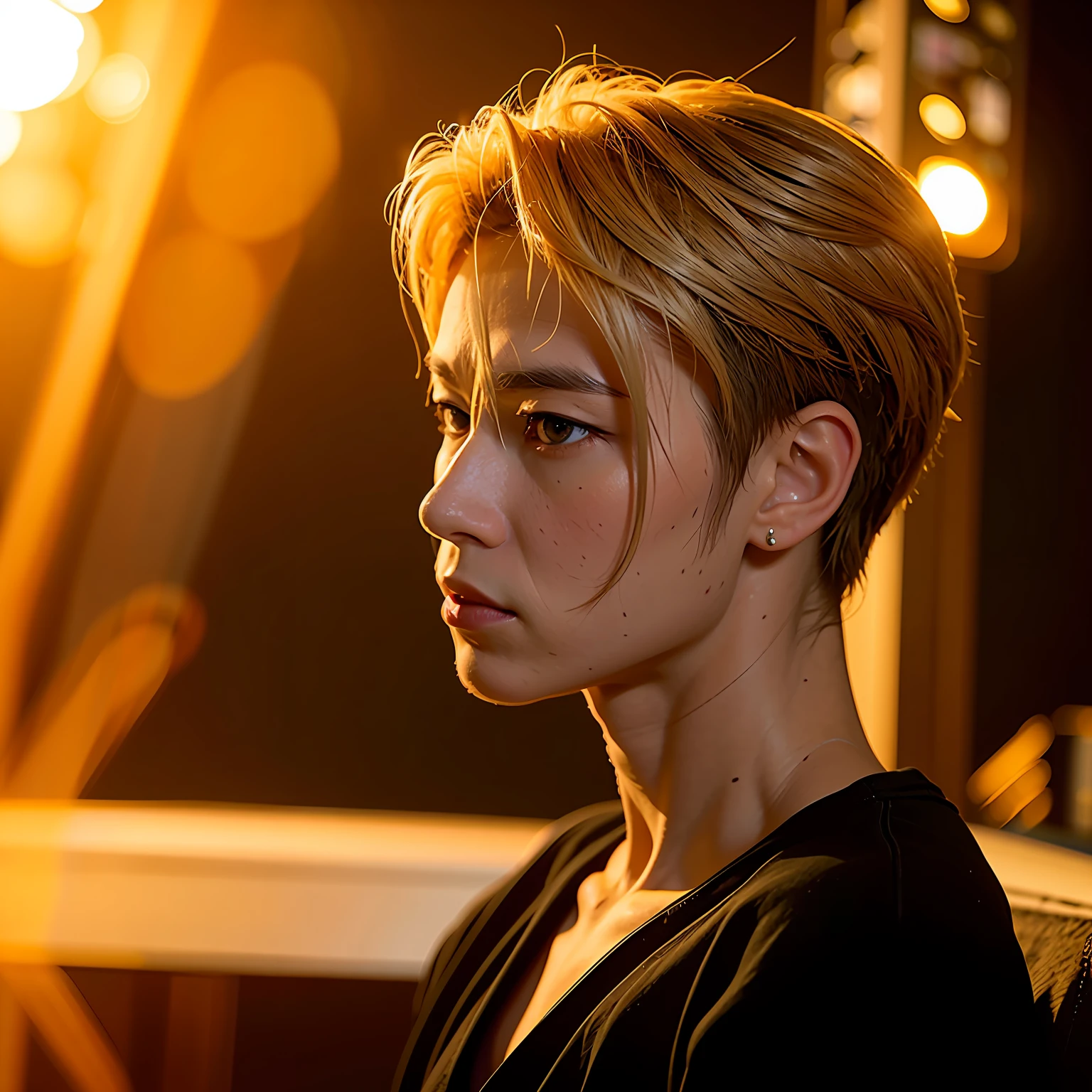 Mature male，Half chest，scowling，4k，A high resolution，tmasterpiece，best qualtiy，Clear focus，（电影灯光），鎖骨，[:(detail in face:1.2:0.2]