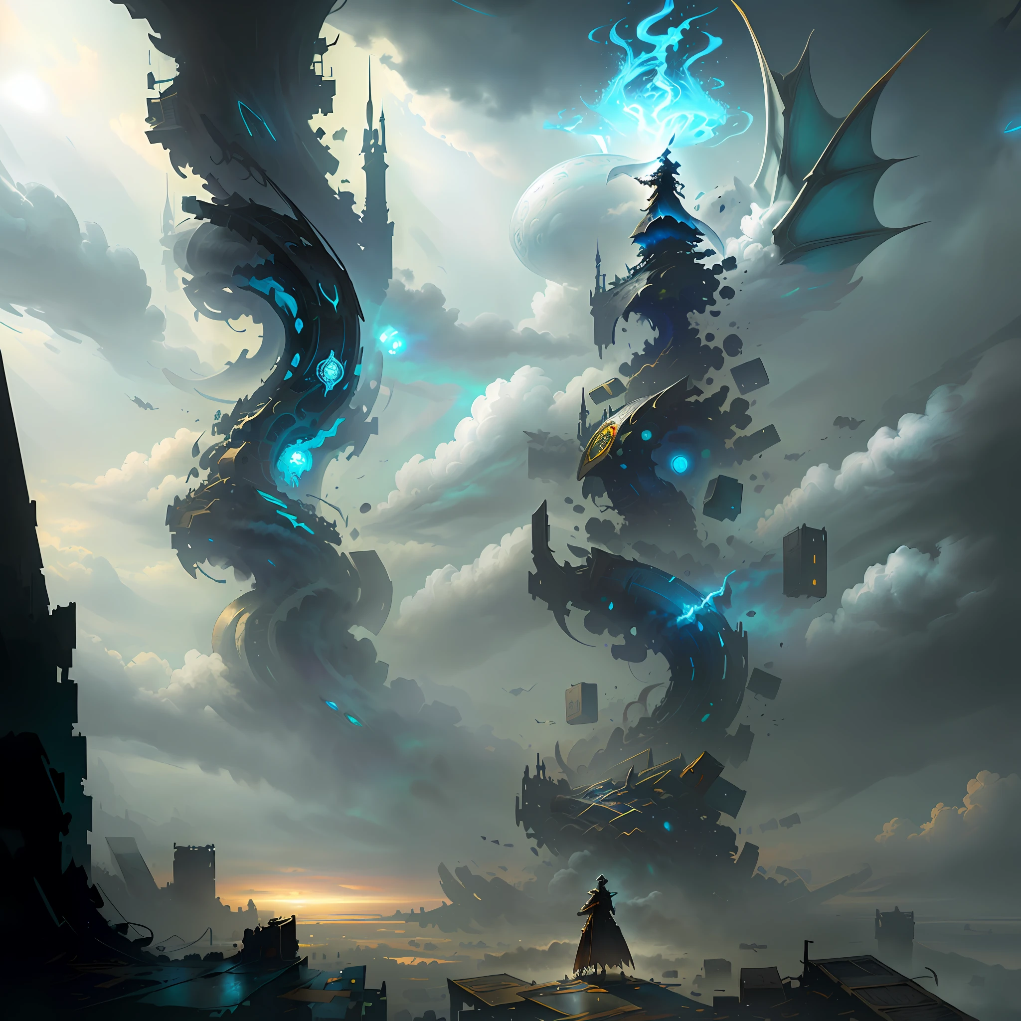 chinesedragon,Open your mouth and spit out blue light,The whole body is scaly red,There is a flame
