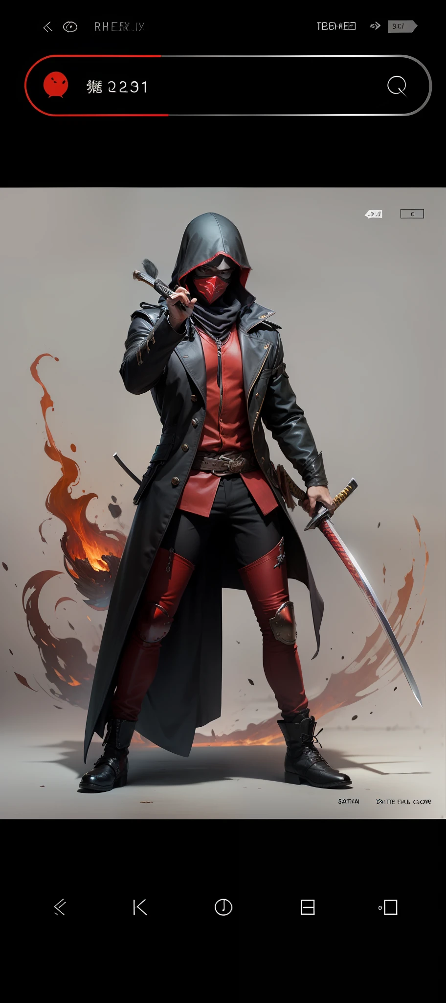 katana swords,red colour