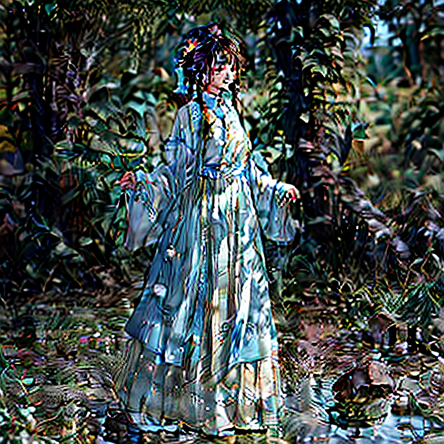 Cheongsam beauty whose clothes are dissolved by tentacle monsters，Have by the sea