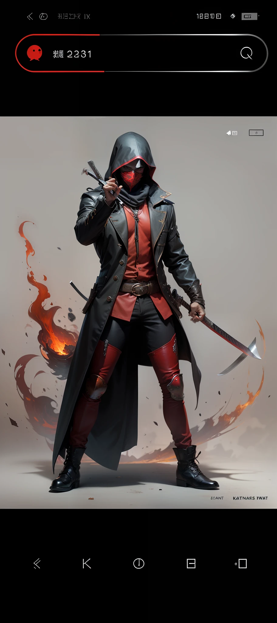 katana swords,Red knife
