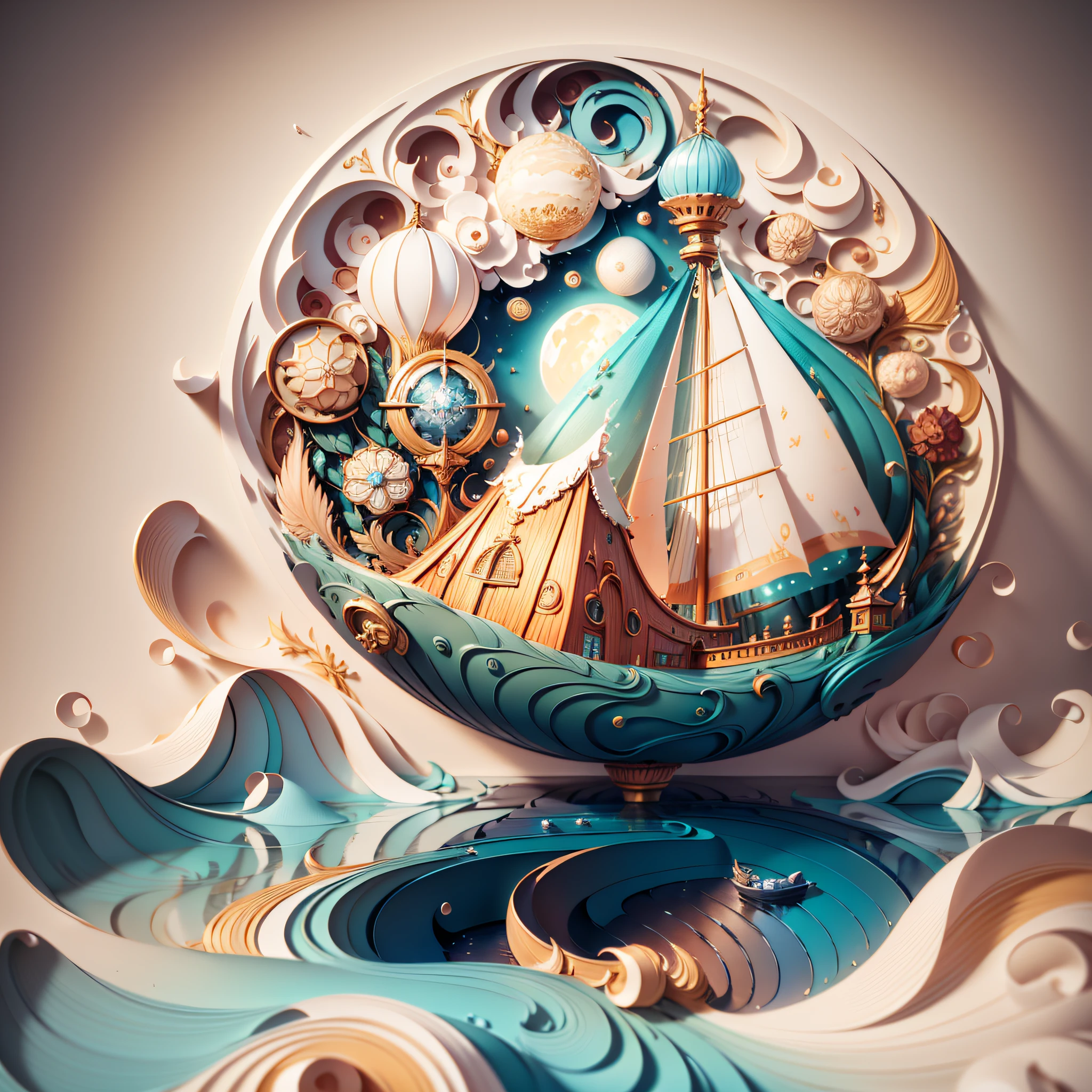 (((masterpiece))),best quality, illustration, earth, water ,fire, wind , space , paper_cut,