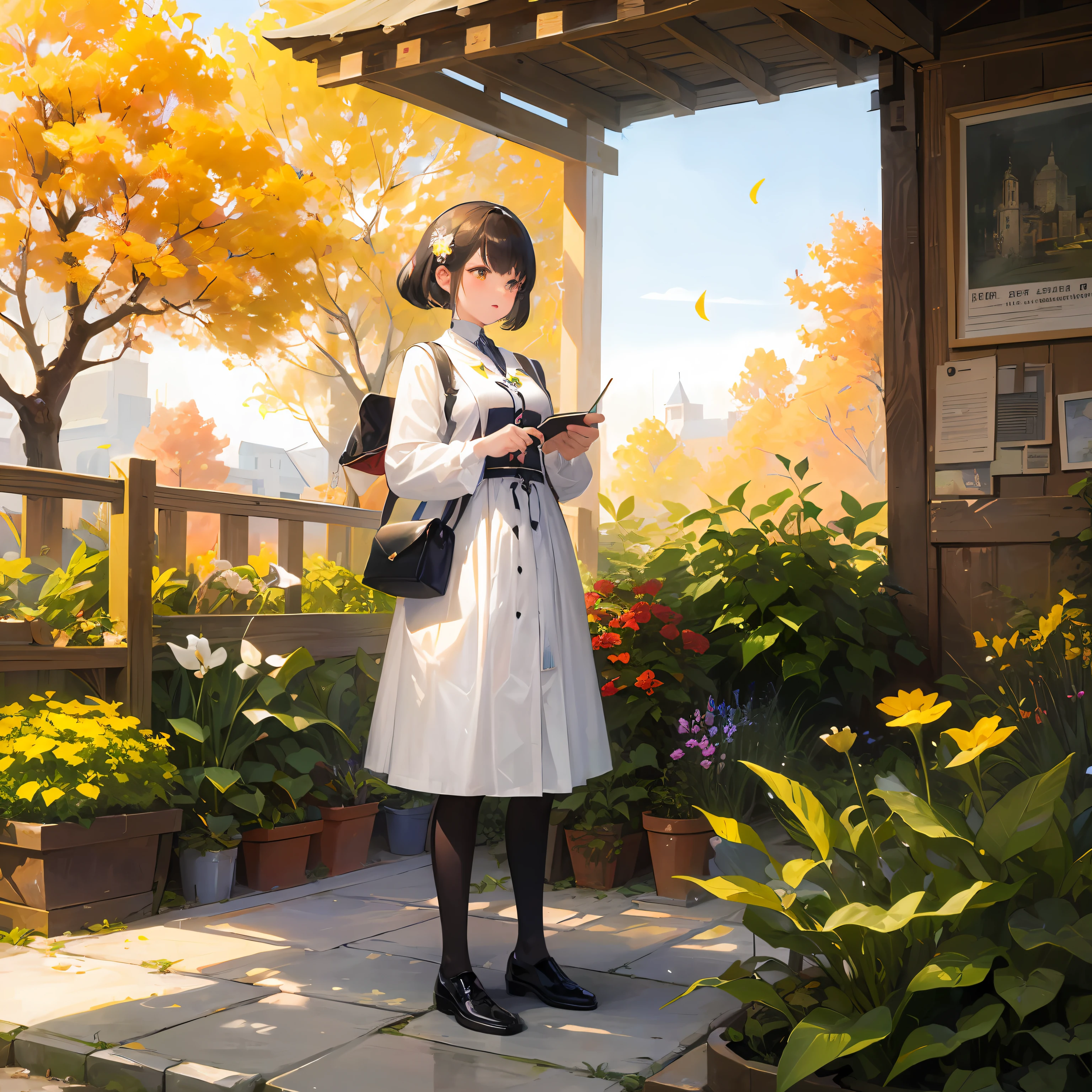 Outrageous resolution、hight resolution、(masterpiece:1.4)、ultra-detailliert、Western-style garden in autumn、Cute miscellaneous goods、Colored leaves、lanthanum、acorn、mushroom --auto