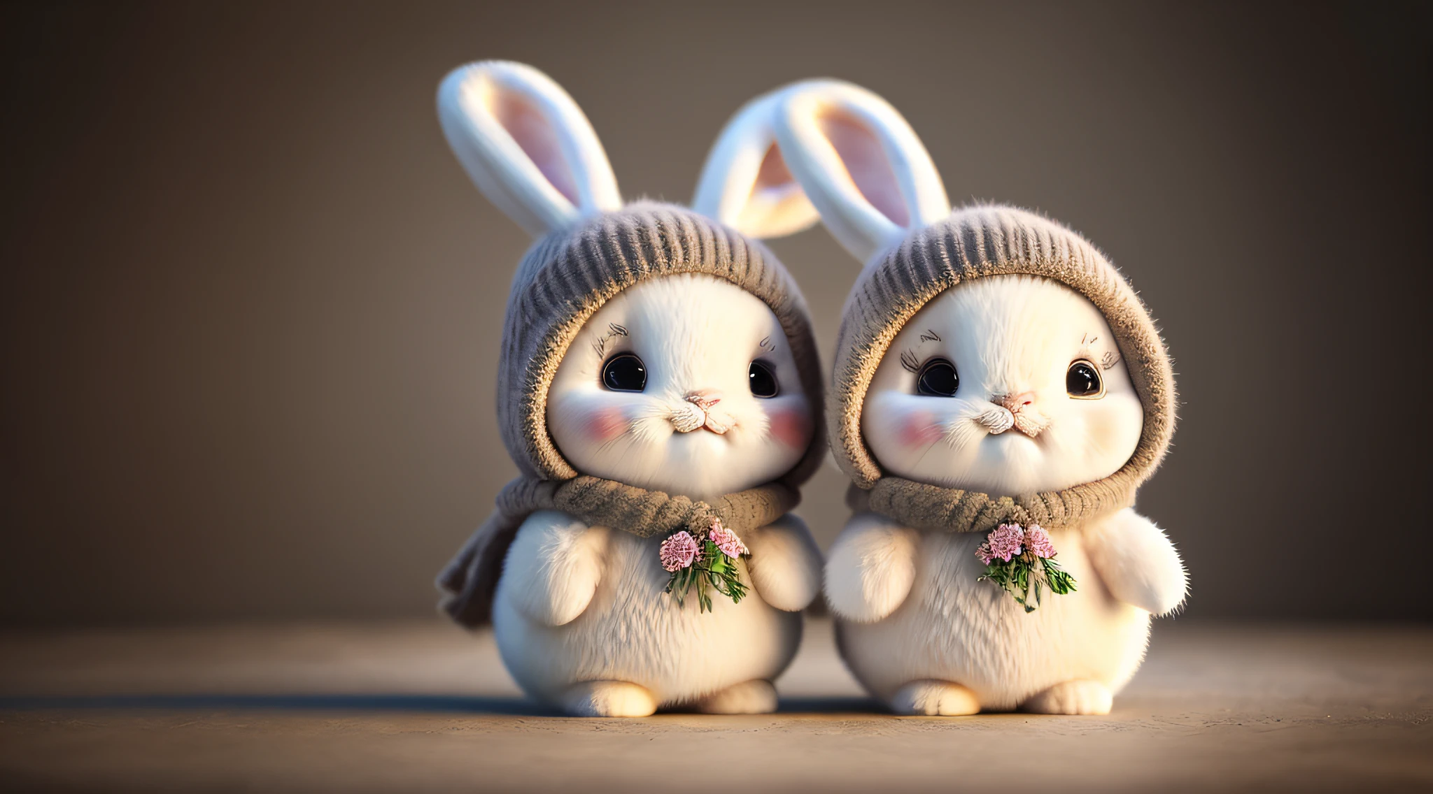 bunny, blur, bunny, flower, nature, no_humans, depth of field, to8contrast style, DARK_Glam, wearing DRK_Glam, deep shadows, (dark: 1.4)
