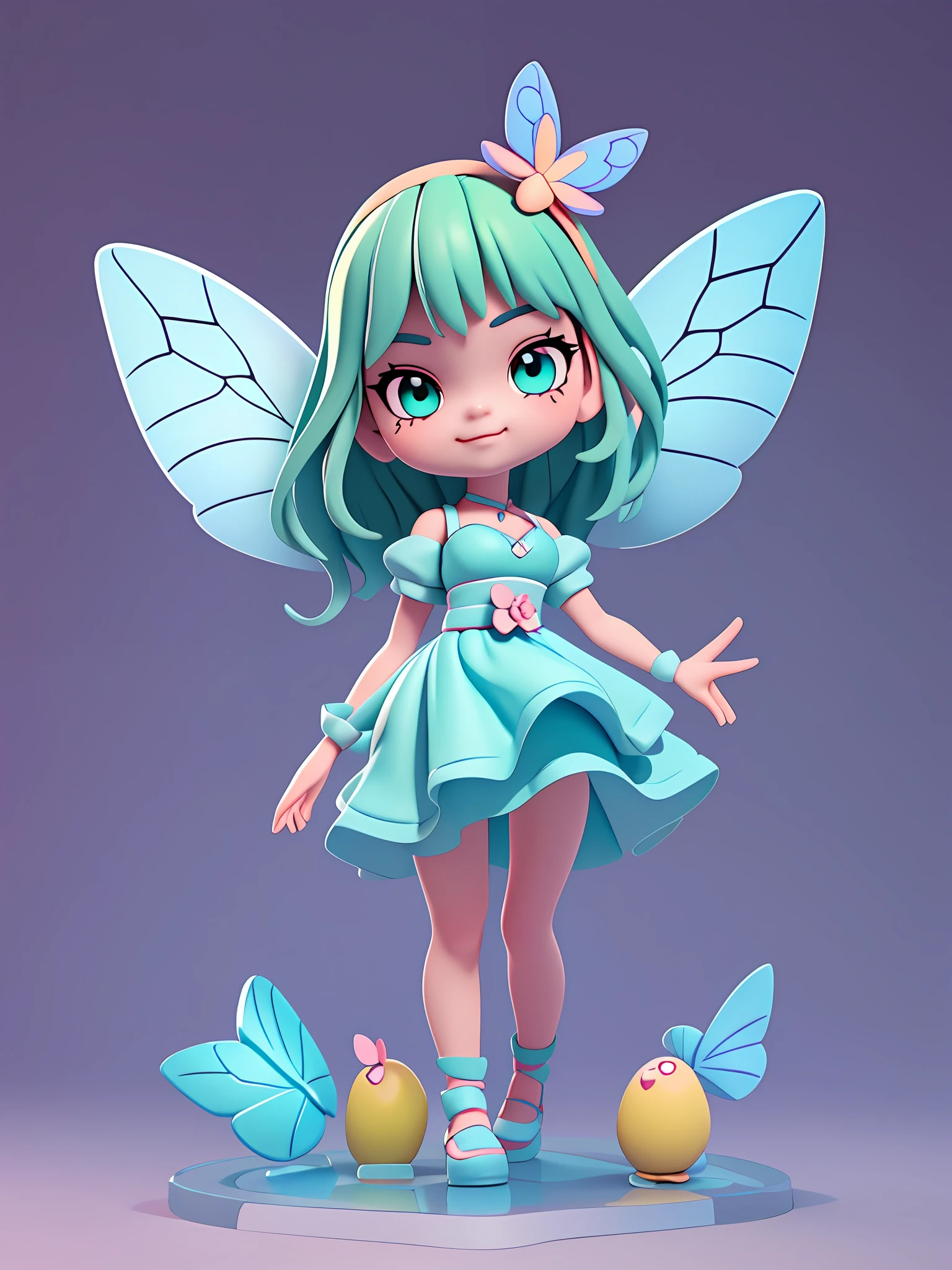 Detailed plastic materials,((Same character,frontage,Lateral face,on back))Best quality at best,(Very detailed model),(Best quality at best),rendering by octane,Ray traching,The is very detailed,3D toy,Exaggerated huge hair,bit girl(完整body)(3d hair,Cute hair accessories,((children's)),Beautiful eyes,Cute big eyes,Cute face,Pink green gradient,Drum skirt,Cute dress,chib,Fluorescent translucent,Colorful,plastics,children's,cleanness,Product design,glowing jelly,Delicate and cute plastic,Beautiful light and shadow 3D,number art,translucent plastic bubblegum,closeup cleavage,3d,ultra - detailed,Generate a front view,the sideview,Rear view three views,No border,c4d,Octane rendering,Blender,k hd,full bodyesbian,simple backgound!),(((butterfly wings)))(((The body is symmetrical from side to side)))(ssmile)(Full body like)(Skirt to the knee)(Butterfly fairy)(Fly up)(one-girl)(There is light on the face)(Skirt to the knee)(Skirt to the knee)(The skirt covers the thighs)(and detailed details)(tmasterpiece)(Stand up straight)(Beautiful butterfly wings)(Fill your face)