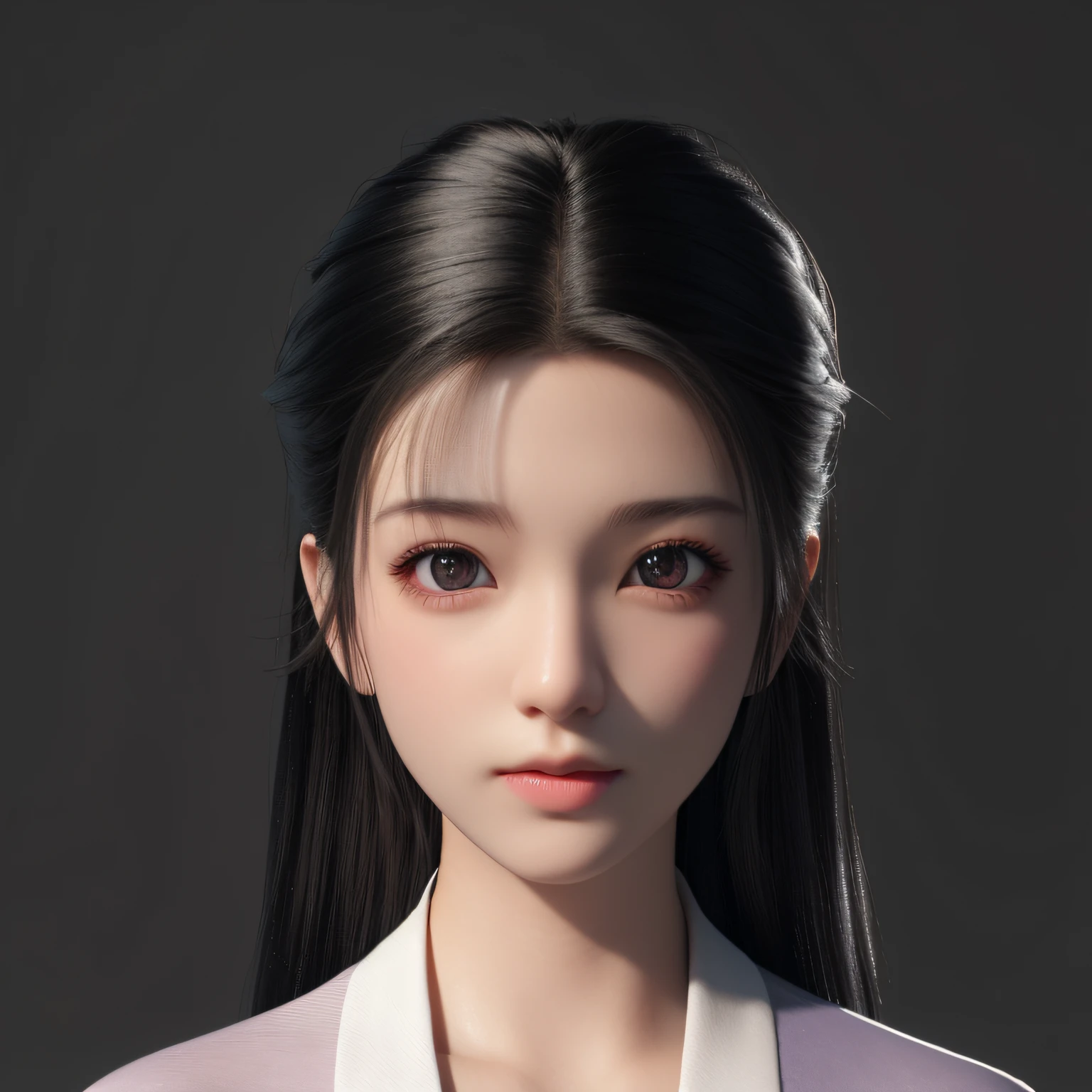 Arafad image of a woman with long black hair, 3 d anime realistic, Rendu portrait 8k, highly detailed character, Realistic anime 3 D style, smooth 3d cg render, 3 D rendering character art 8 K, 8K highly detailed face, 3d character realistic, detailed face of a asian girl, south east asian with round face