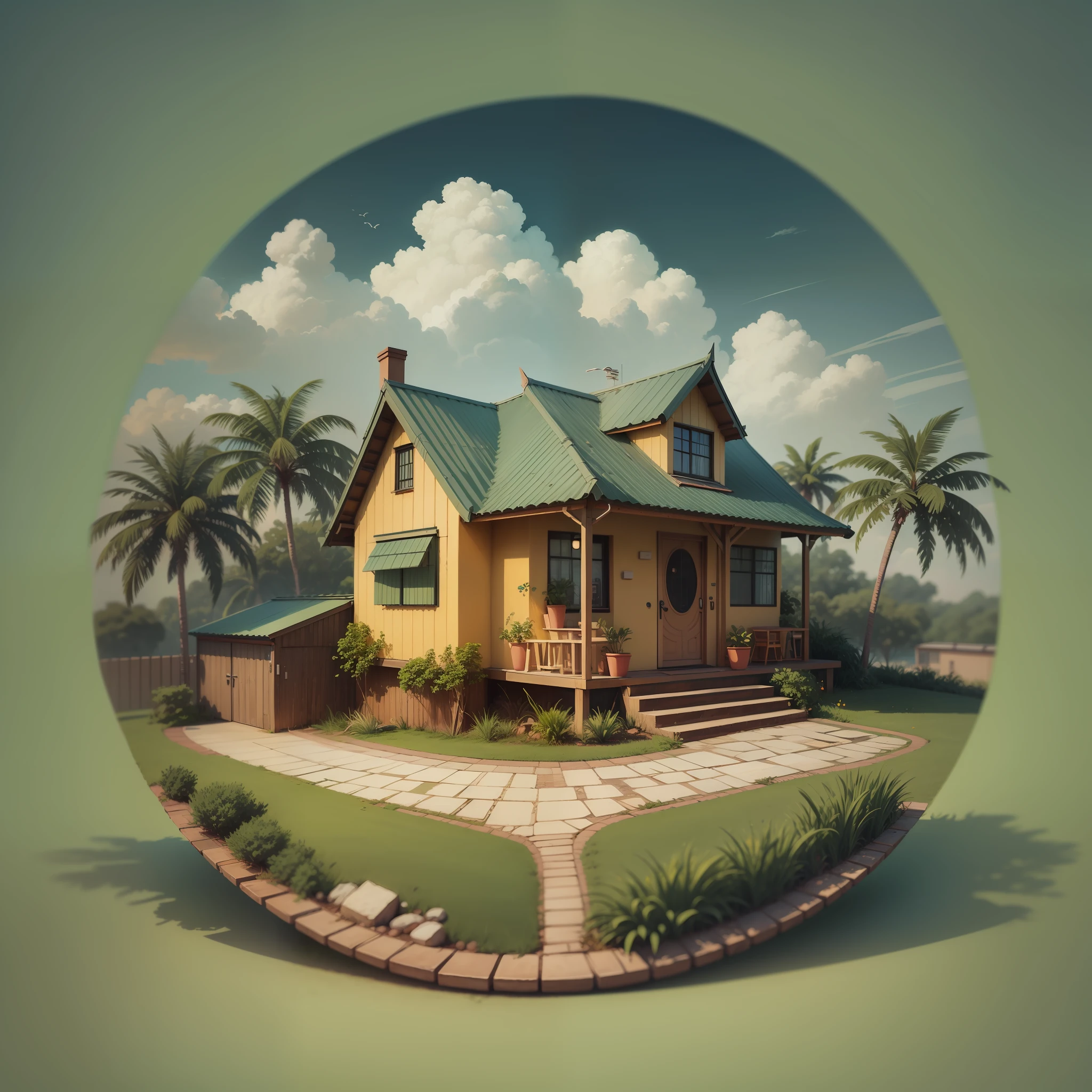 Crie para mim uma casa em formato cartoon para logotipo