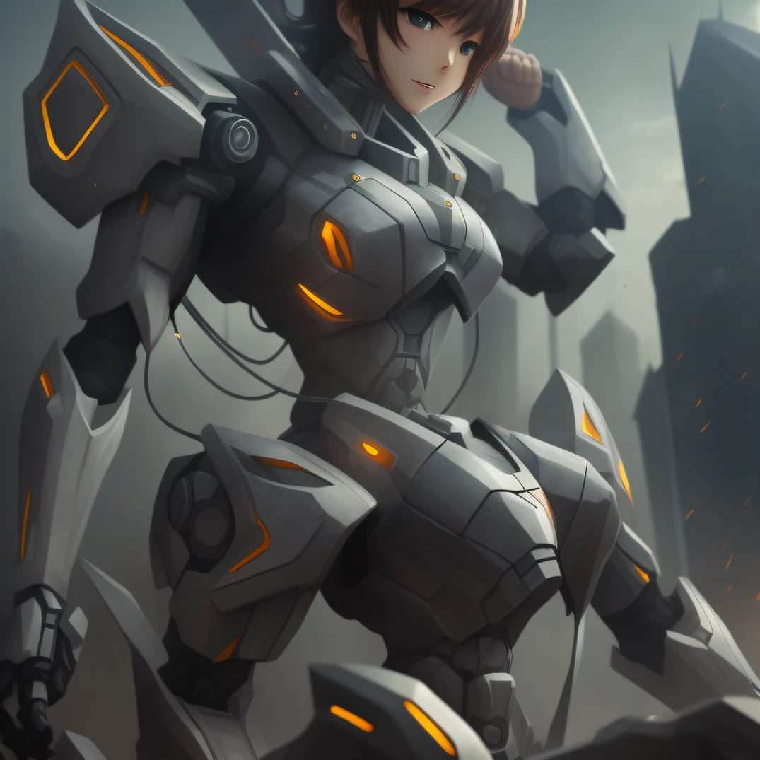 Best 3D quality,tmasterpiece,超高分辨率,There is only one beautiful maiden,Full body mecha,with serious face expression,Normal human body proportions,The number of limbs is the same as that of humans,Metal weapons in the hands,preparing to fight --auto