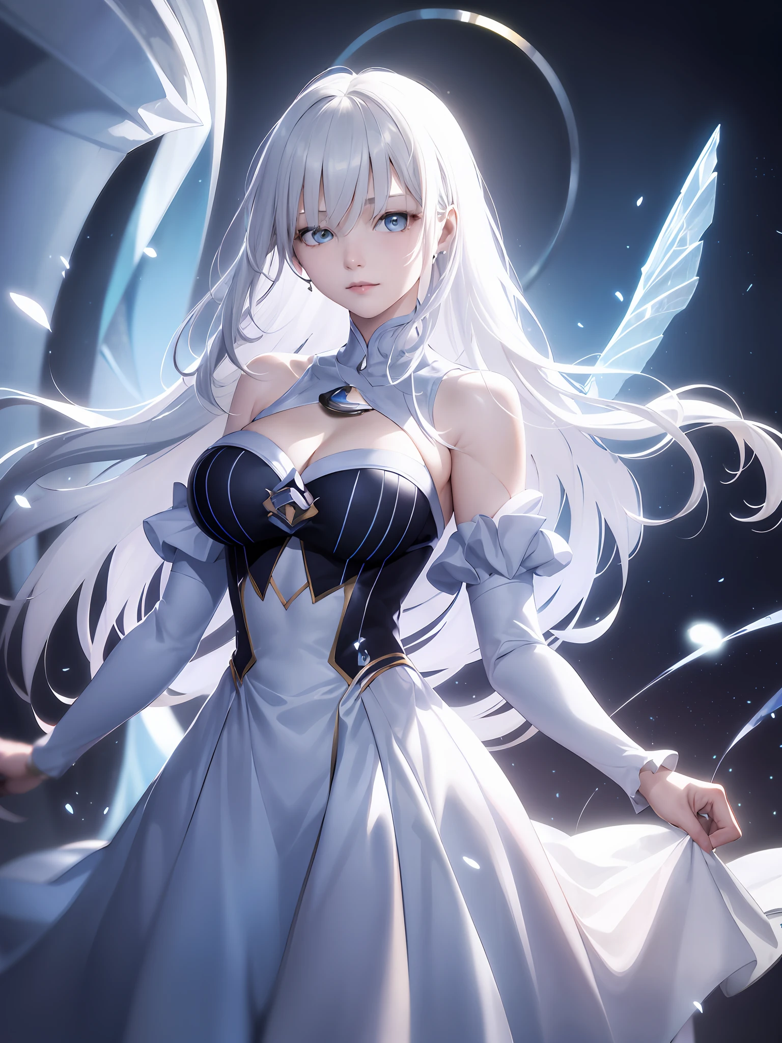 (gray-haired girl:1.2,anime big breast:1.2,Advanced CGI:1.1)+(eBlue eyes:1.1,Nice clothes, Waifu),(Kushatt Krenz Key Art Women:1.3,Detailed digital anime art,white-haired god),(2.5D CGI anime fantasy art:1.1,8K high quality detailed art,Popular on the ArtStation Pixiv),(Anime art wallpaper 8K:1.1)