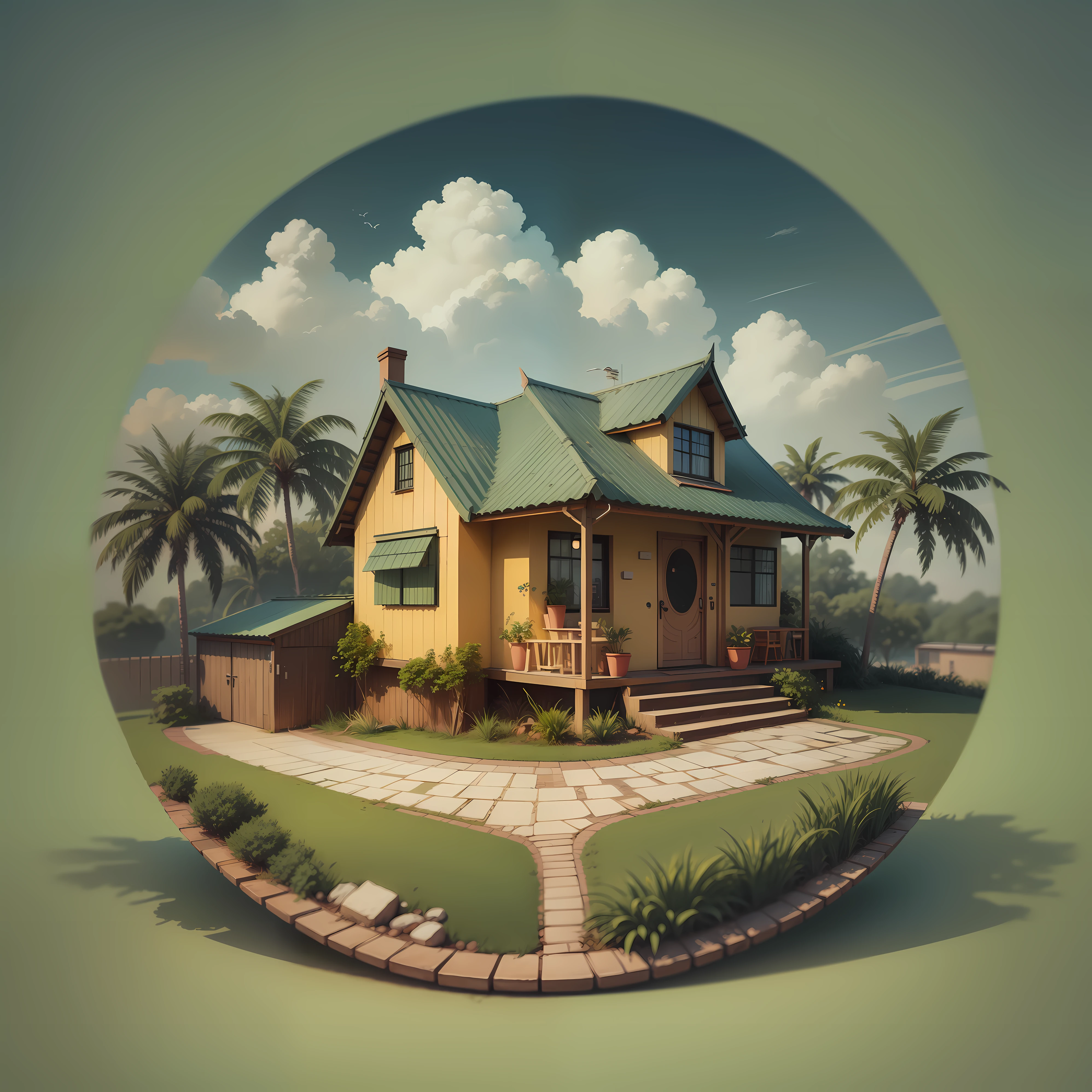 Crie para mim uma casa em formato cartoon para logotipo