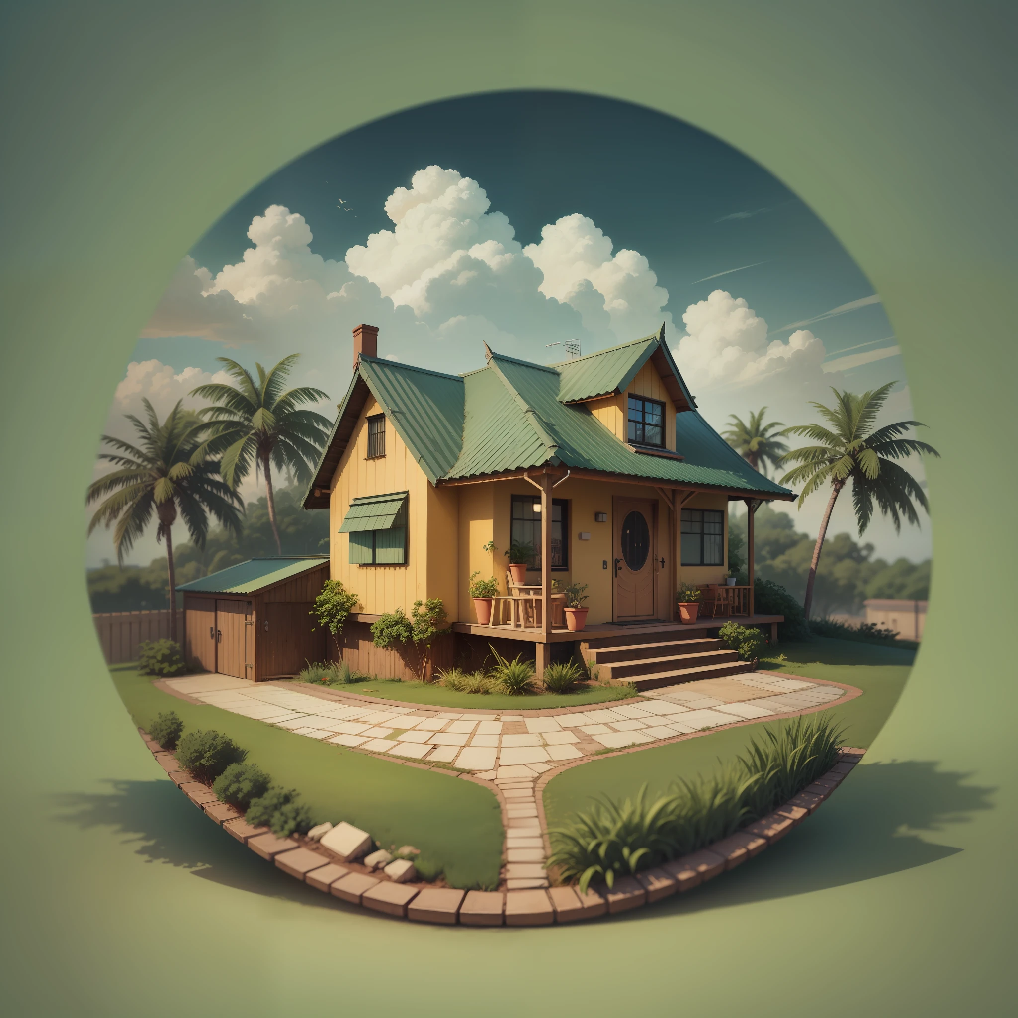 Crie para mim uma casa em formato cartoon para logotipo