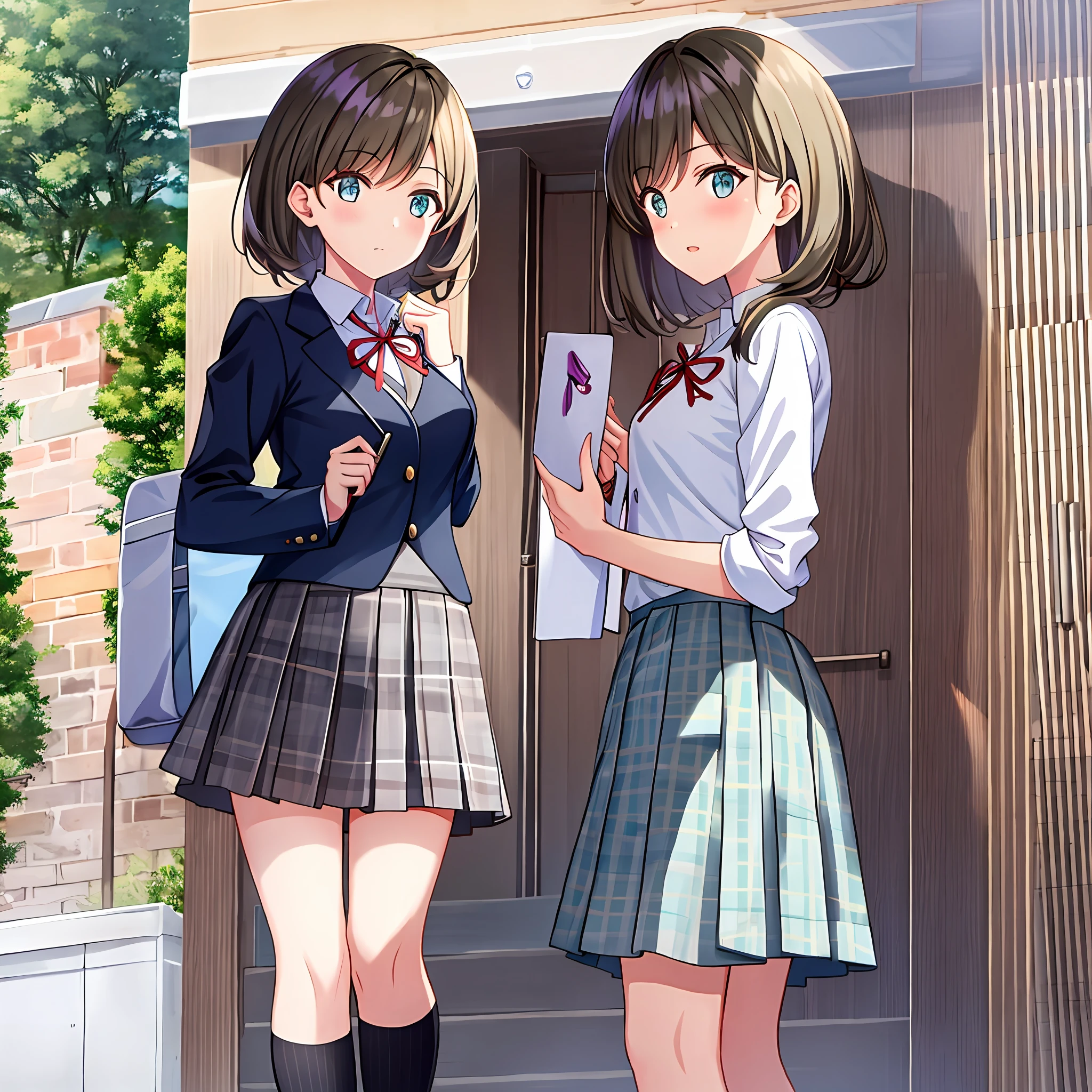 Female high school student in school uniform