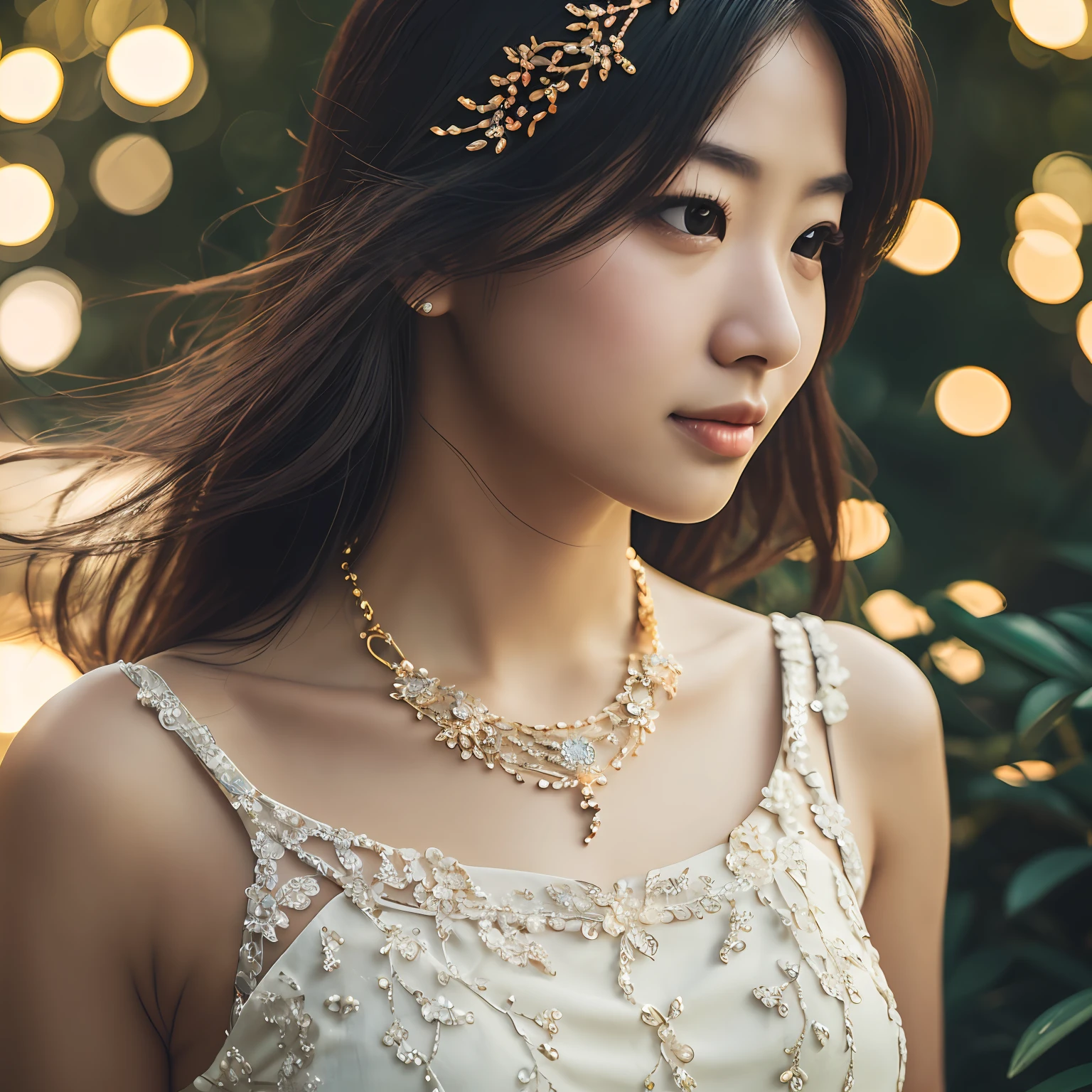Top Quality, Masterpiece, Hi-Res, One Girl, Cheongsam, Hair Ornament, Necklace, Jewelry, Beautiful Face, Body Up, Tyndall Effect, Photorealistic, Dark Studio, Rim Lighting, Two-Tone Lighting, (High Detail Skin: 1.2), 8k UHD, DSLR, Soft Lighting, High Quality, Volume Lighting, Candid, Photography, High Resolution, 4K, 8K , Bokeh,, --auto