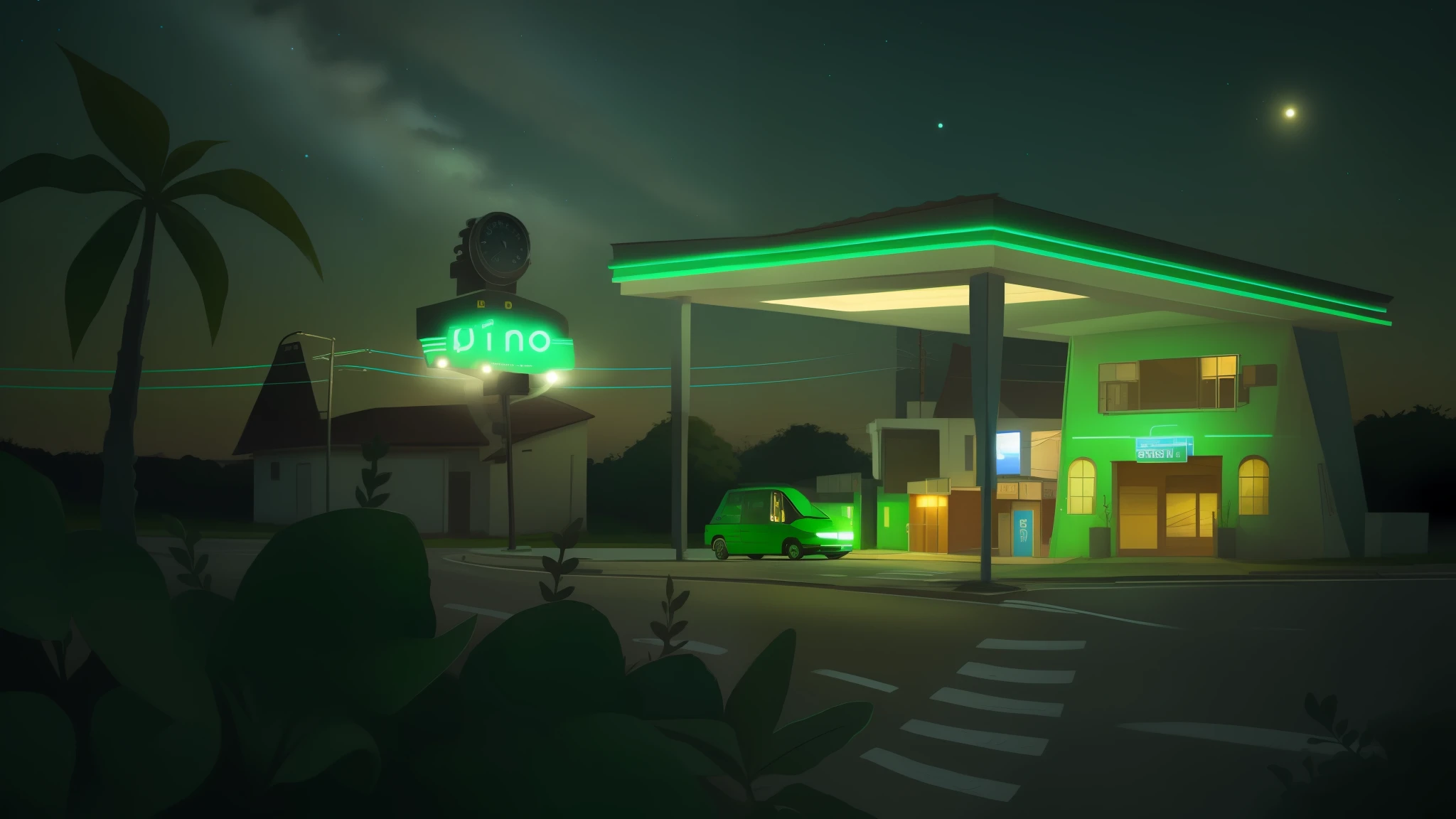 recrie e a noite e as luzes verdes --auto