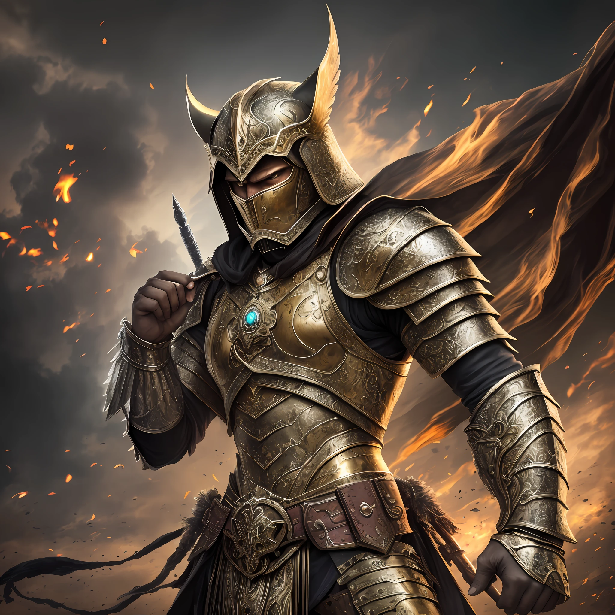 Photo of a warrior in jaguar metal themed armor, altamente detalhado, 4 k, hdr, suave, foco nítido, alta resolução, foto premiada, 2:3 --auto --s2