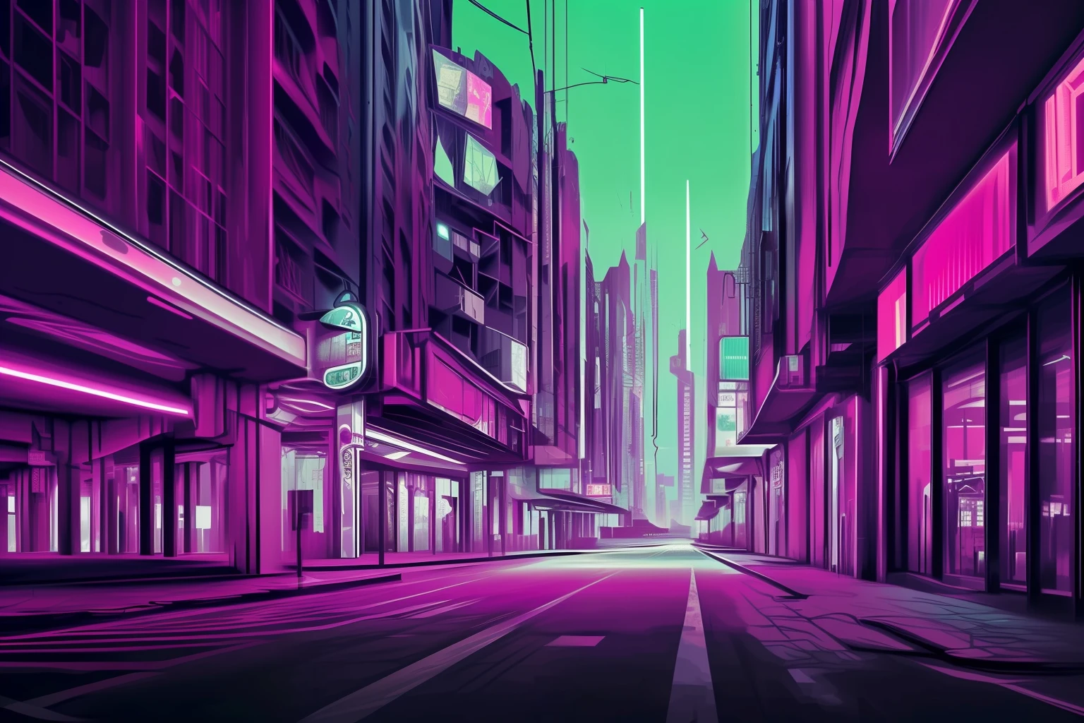 Purple urban cyberpunk