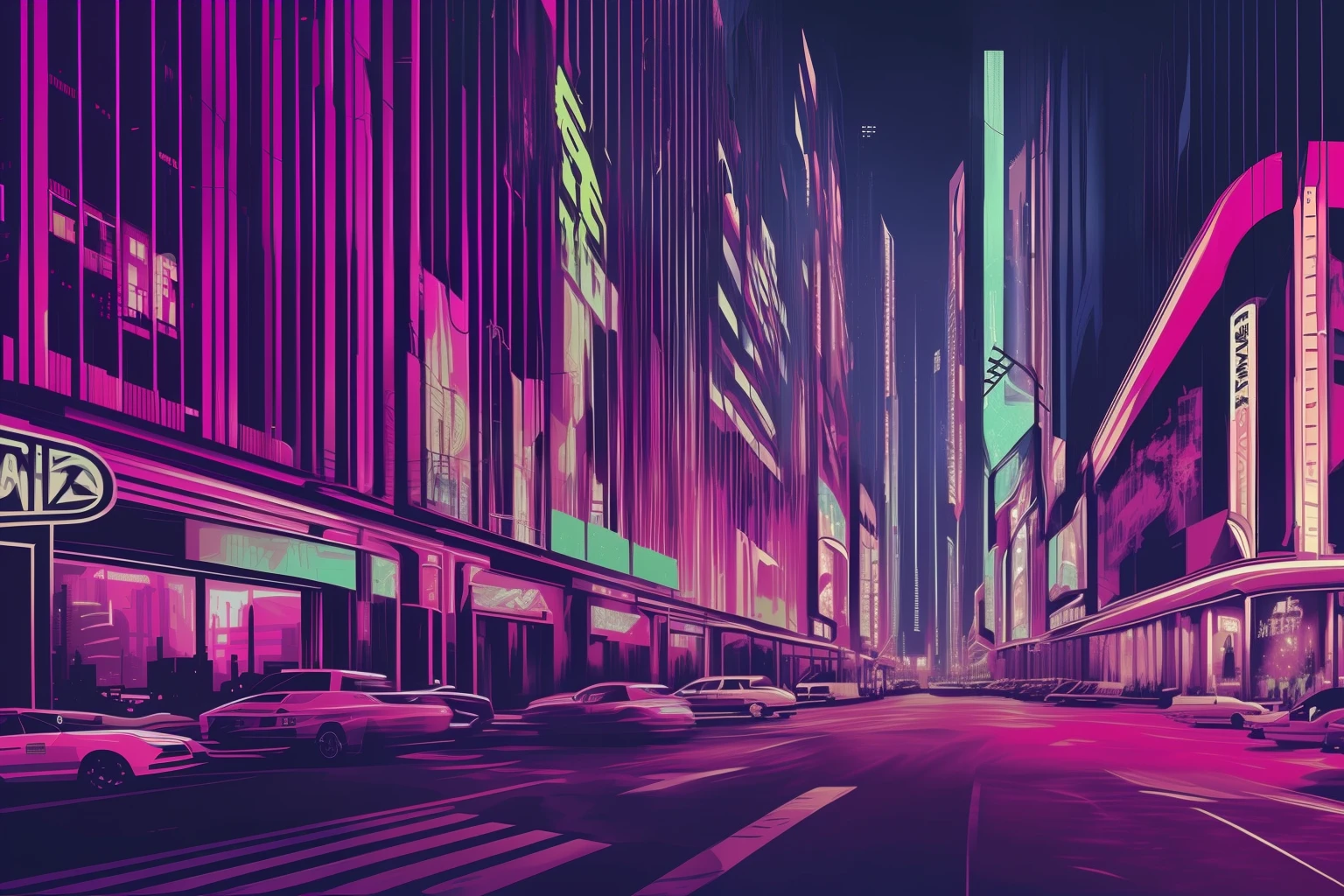 Purple urban cyberpunk