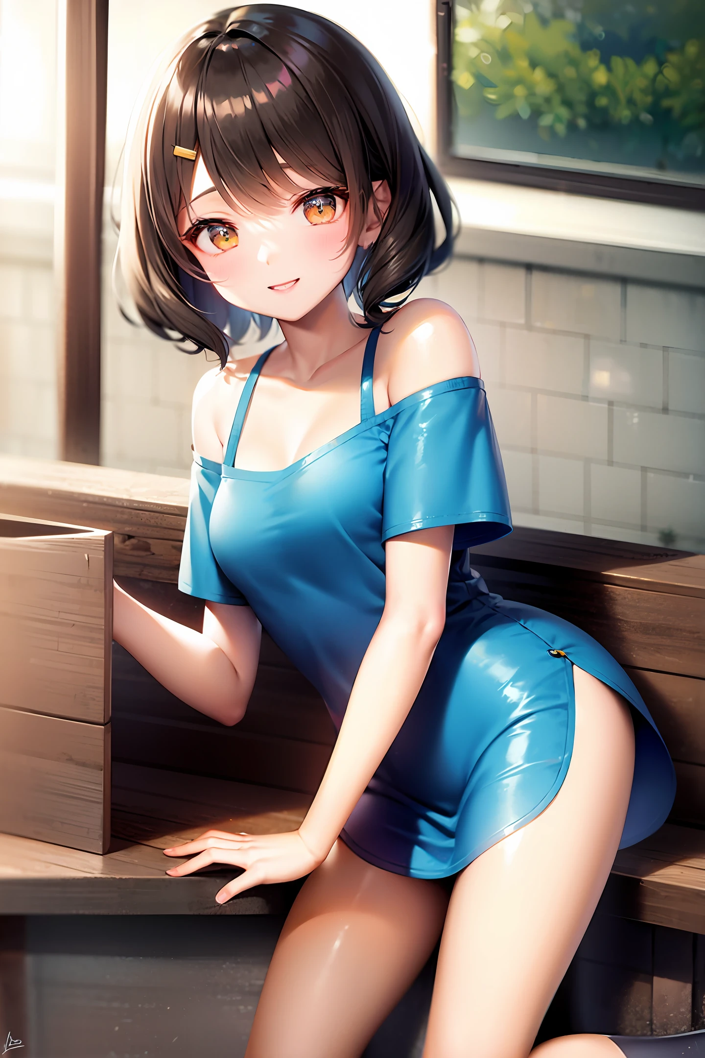 blue clothes,Kizi,ssmile