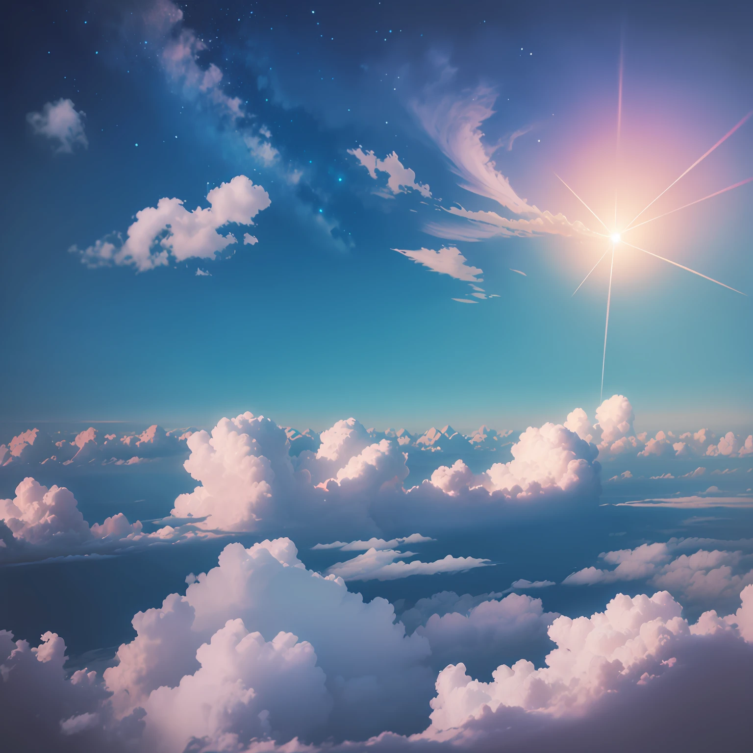 Rich clouds drift in the sky,The picture is two-dimensional,Ultra HD superb view,Beautiful,In the colorful sky are colorful clouds,Brilliant colors are formed,beautiful sky,In heaven,Shot in the sky,a paradise,Beautiful, --auto