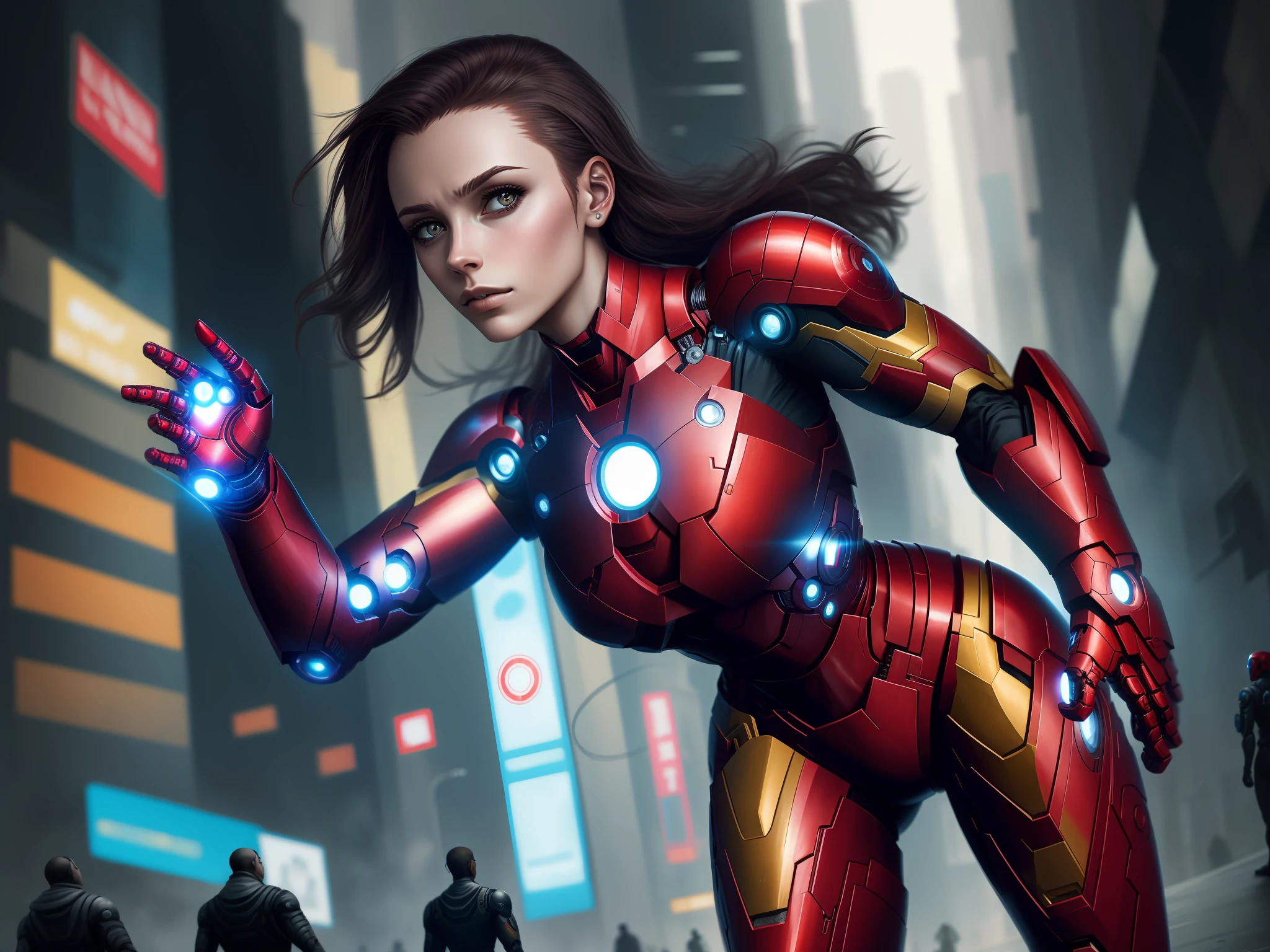 Cyberpunk female version of Iron Man