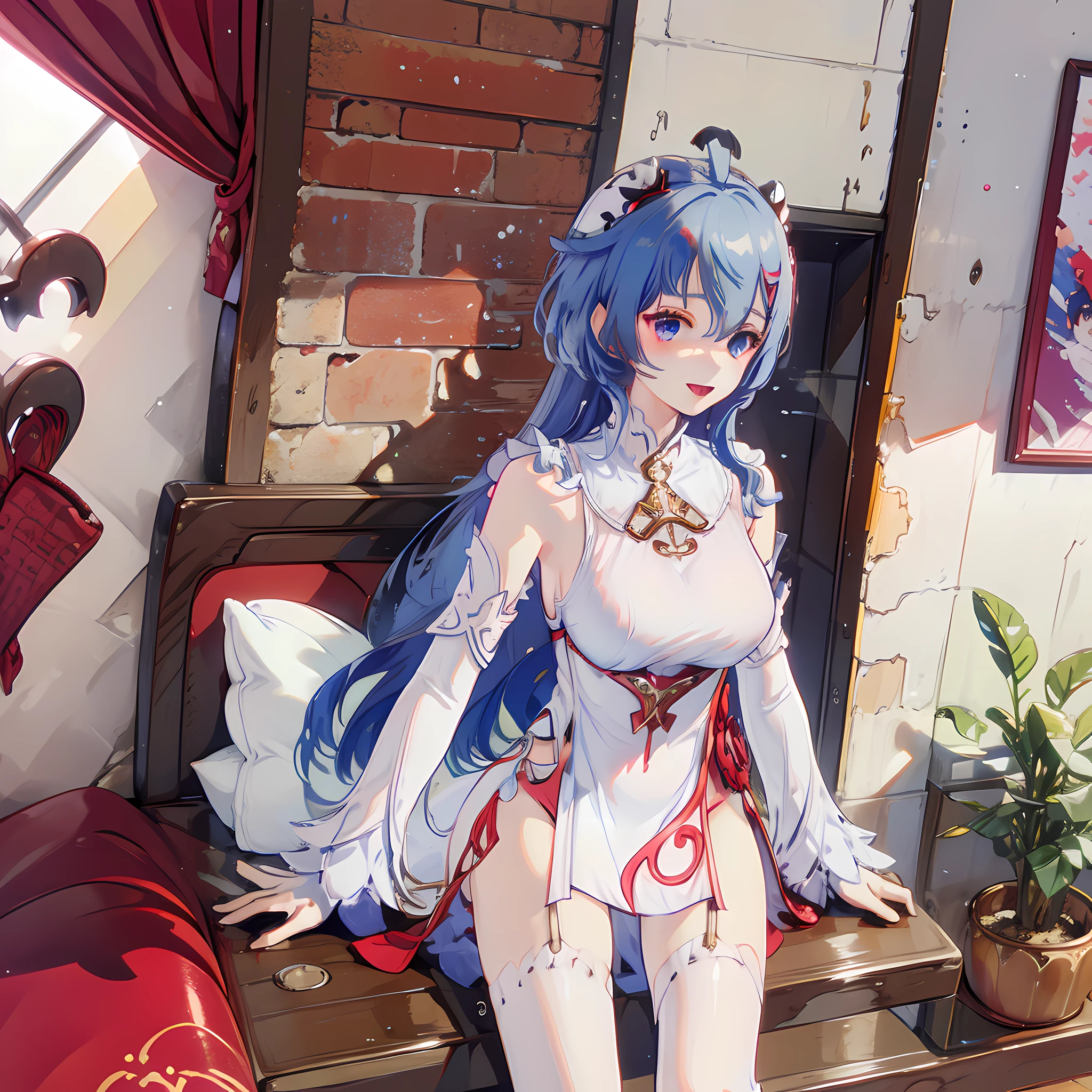 Long head and white hair,adolable,Eyes red,The cat has low ears,Be red in the face,Vaginal rundown,Make a sound,Panting,Lori,white stockings,swim wears,Leakage from the lower body