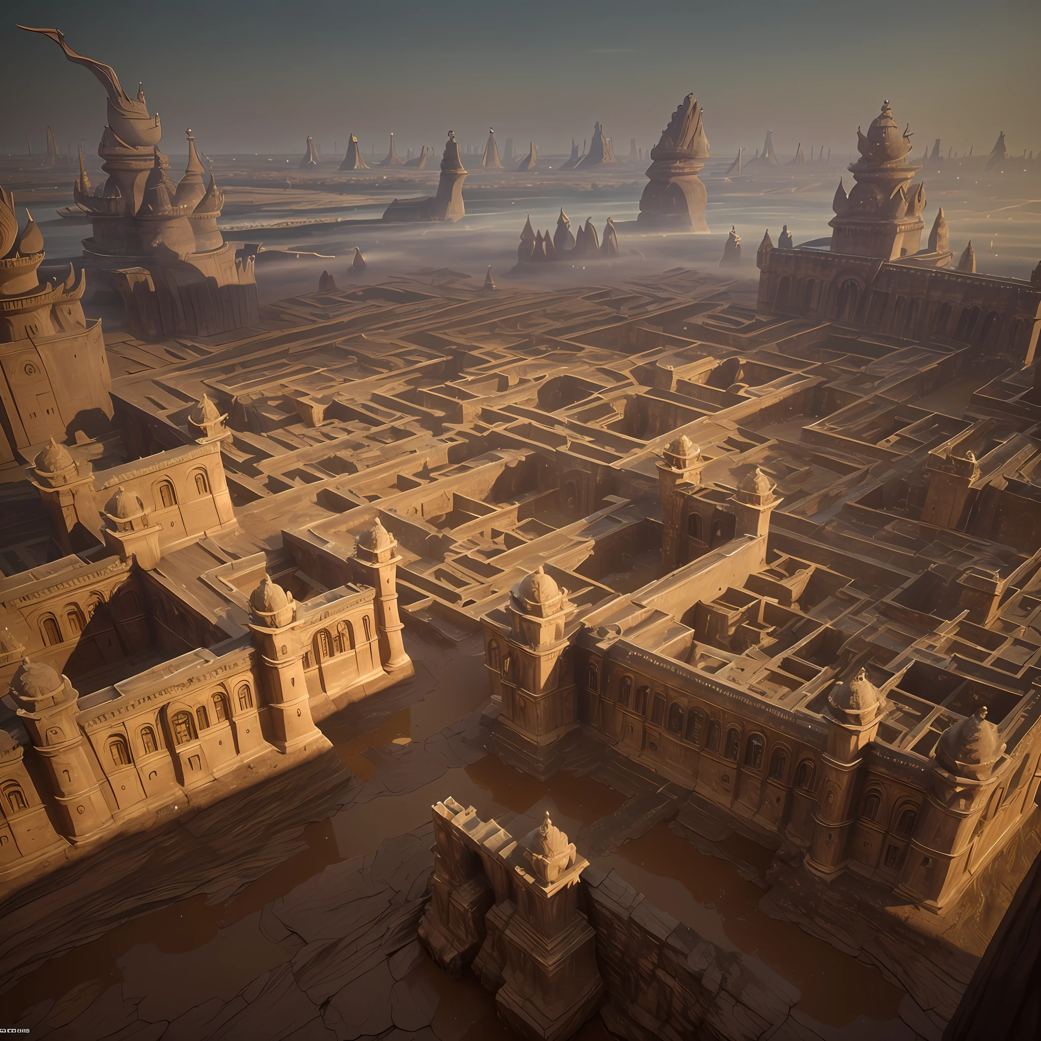 AErial shot of 5,000-year-old Indian city with Indian architecture. Ornate pillars, dozens of " intricate carvings temples spread across area large" and 100' of golden palaces, houses Spread across large area and Surrounded by a moat and a high wall. Buiit on a grid system. low fog around. 3D Game Cinematic Feel, Epic 3D Videogame Graphics, Intricately Detailed, 8K Resolution, Dynamic Lighting, Unreal Engine 5, CryEngine, Trending on ArtStation, HDR, 3D Masterpiece, Unity Render, Perfect Composition
SeaArt Bot
Upscaling
19:51:24
AErial shot of 5,000-year-old Indian city with Indian architecture. Ornate pillars, dozens of " intricate carvings temples spread across area large" and 100' of golden palaces, houses Spread across large area and Surrounded by a moat and a high wall. Buiit on a grid system. low fog around. 3D Game Cinematic Feel, Epic 3D Videogame Graphics, Intricately Detailed,