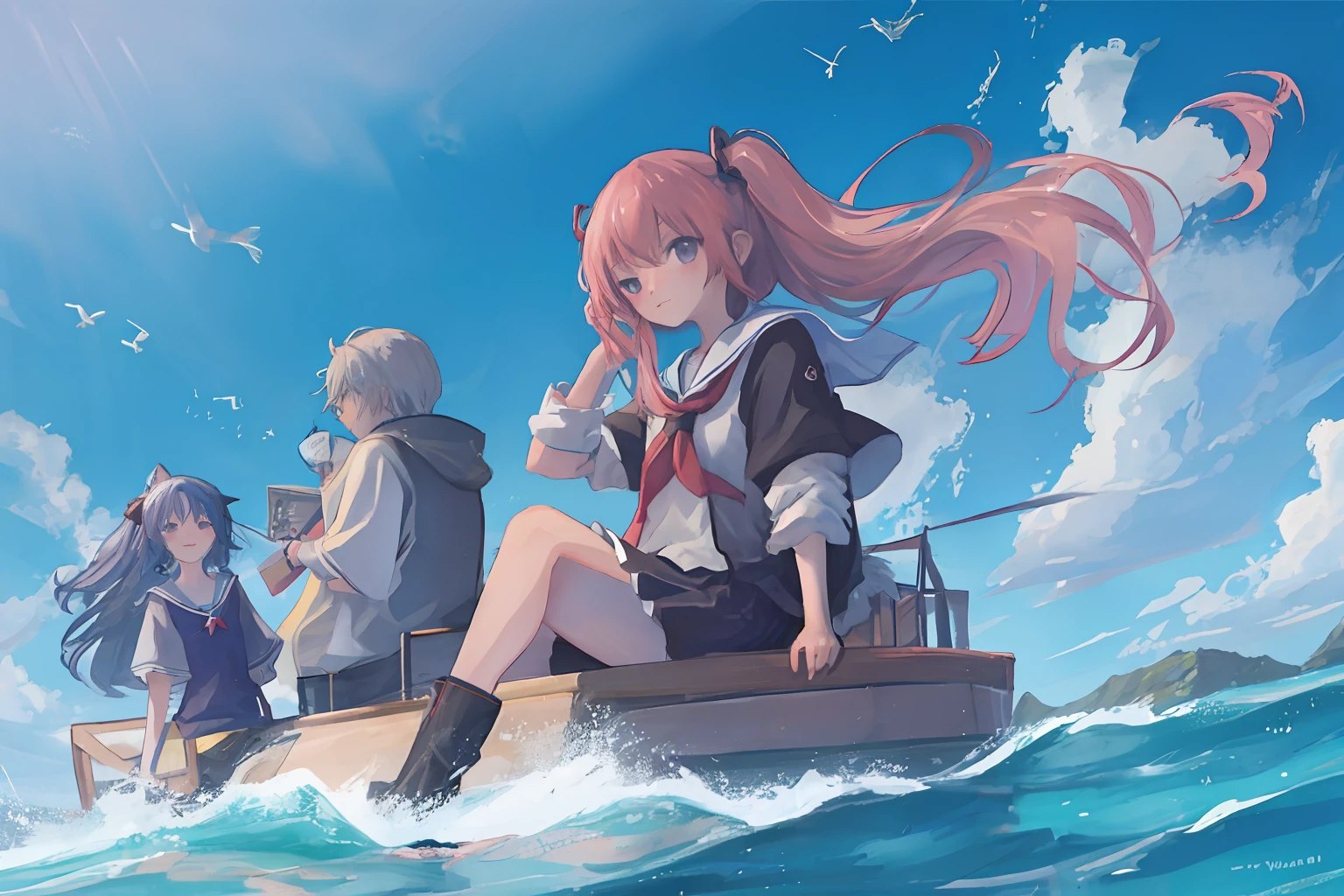 Anime shoujo sea breeze