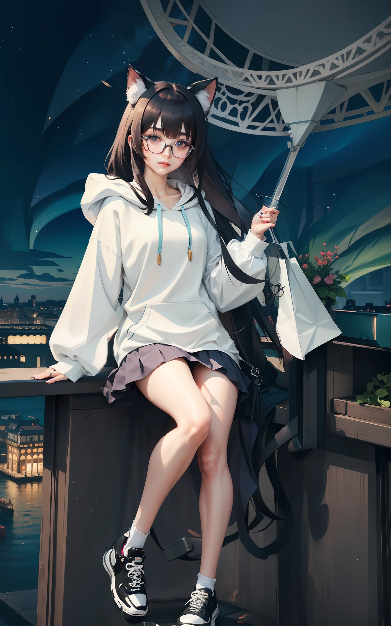 Black round frame glasses