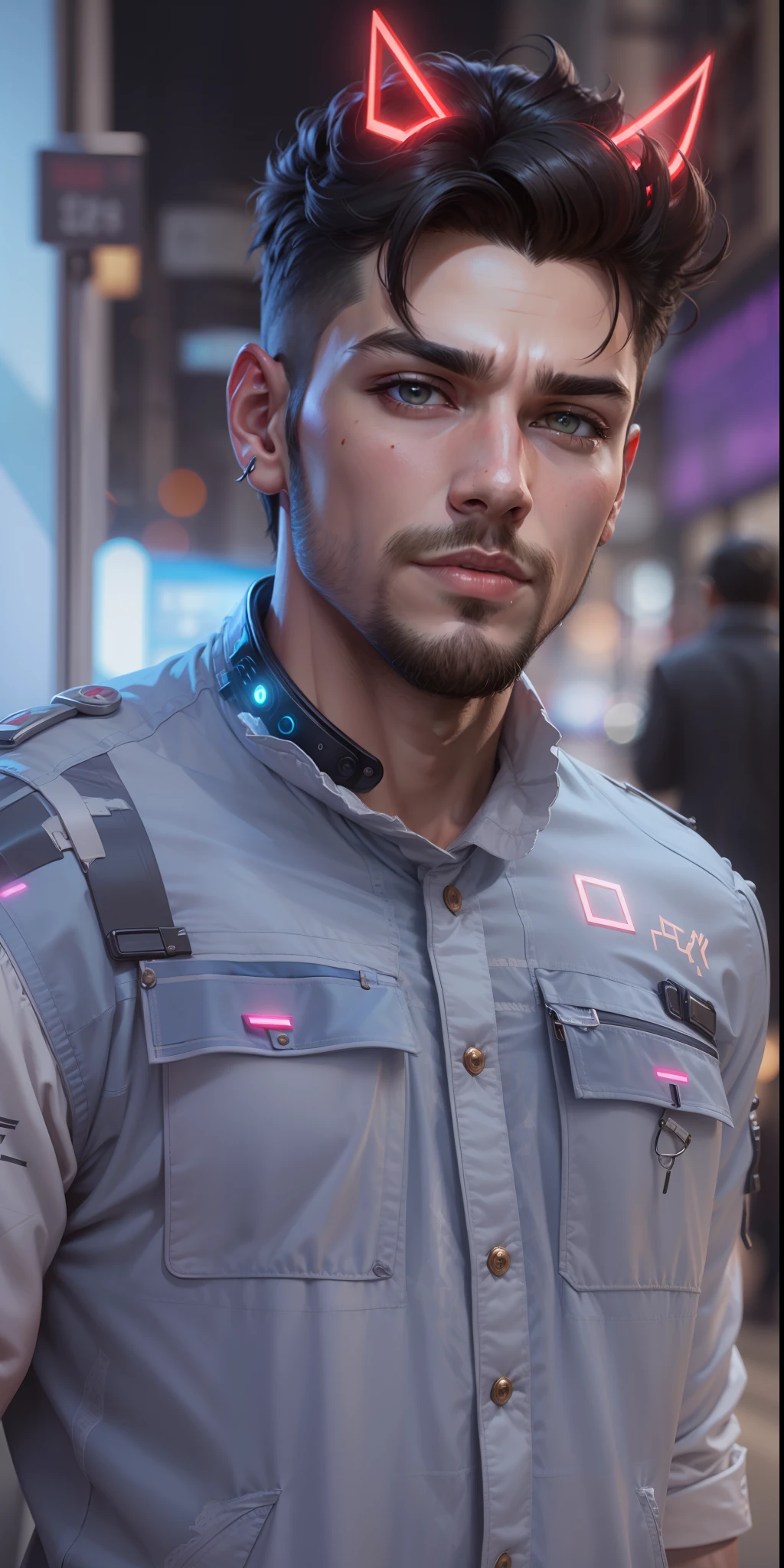 Change background cyberpunk handsome boy , realistic face 8k