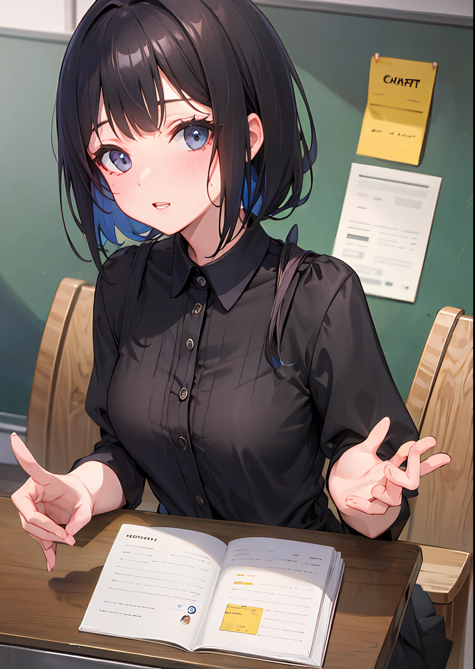 Teacher Black Silk