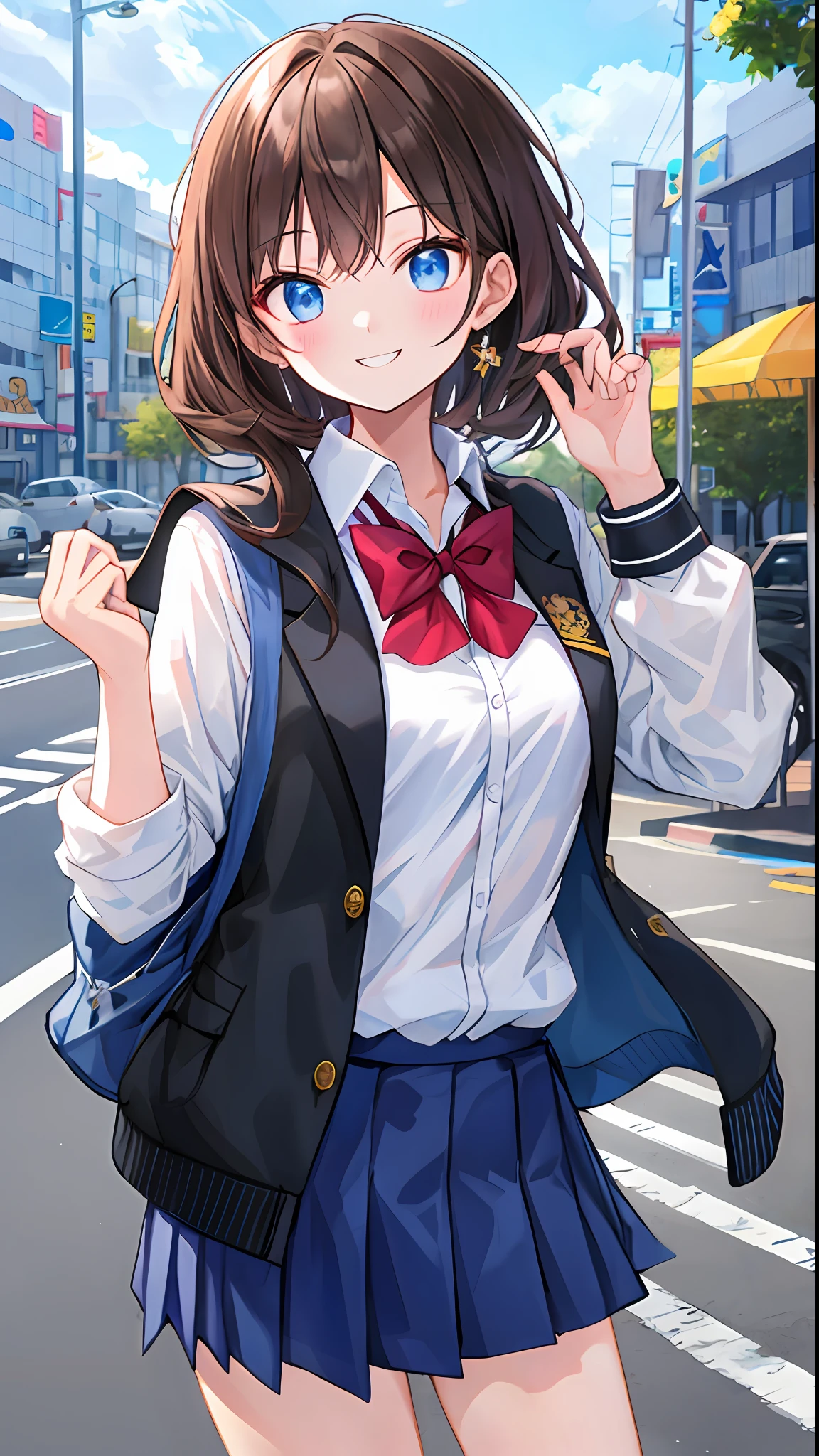 school uniform, Jacket, White shirt,Mayijan,Light smile,Best quality
