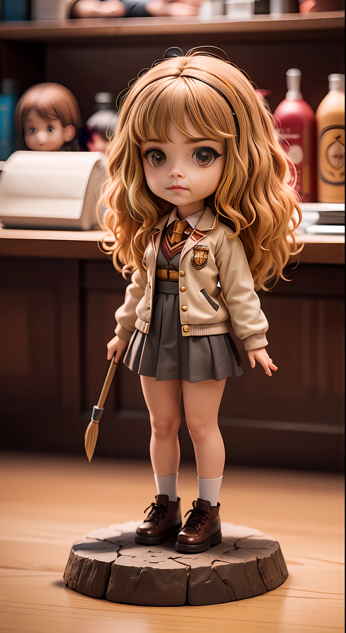 full body, chibi，teens girl，Hermione Granger，blindbox，pop mart，the detail，masterpiece，ultraclear，8K