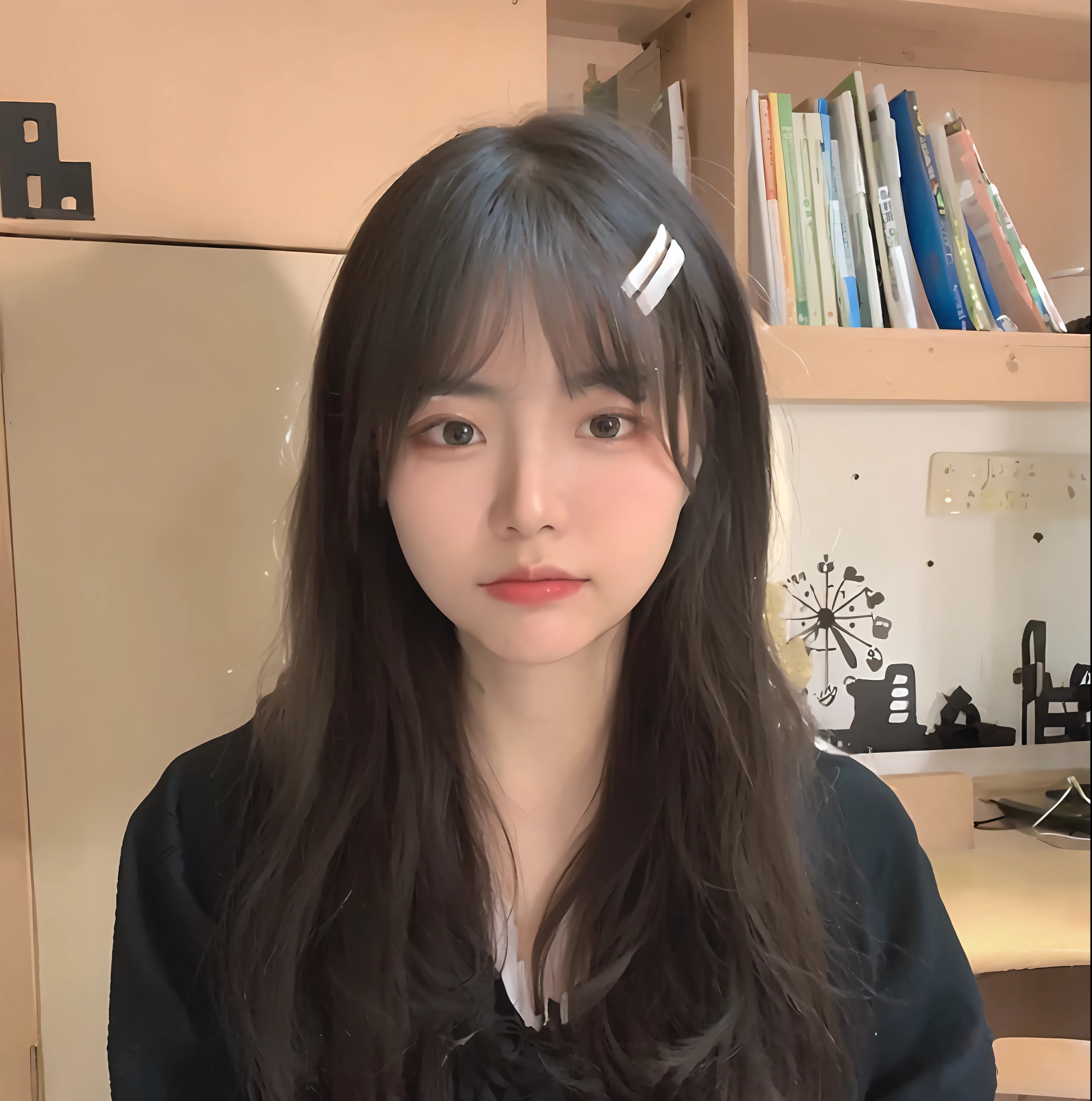 long whitr hair,Araved woman with a bow in her hair, jaeyeon nam, ulzzangs, tidy hair,By bangs, With bangs, Korean girl, headshot profile picture, chiho, Choi Hyun-hwa, inspirado por Kim Jeong-hui, lalisa manobal, With long hair, young lovely Korean faces, with full bangs, Wide forehead