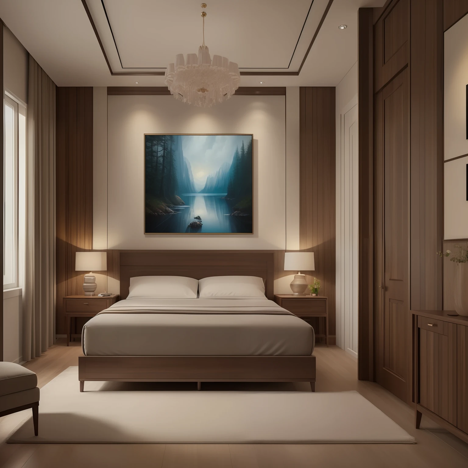 ((Best quality, 8k, Masterpiece :1.3)), bed room, magic light, cinematic light, shimmer, glamour