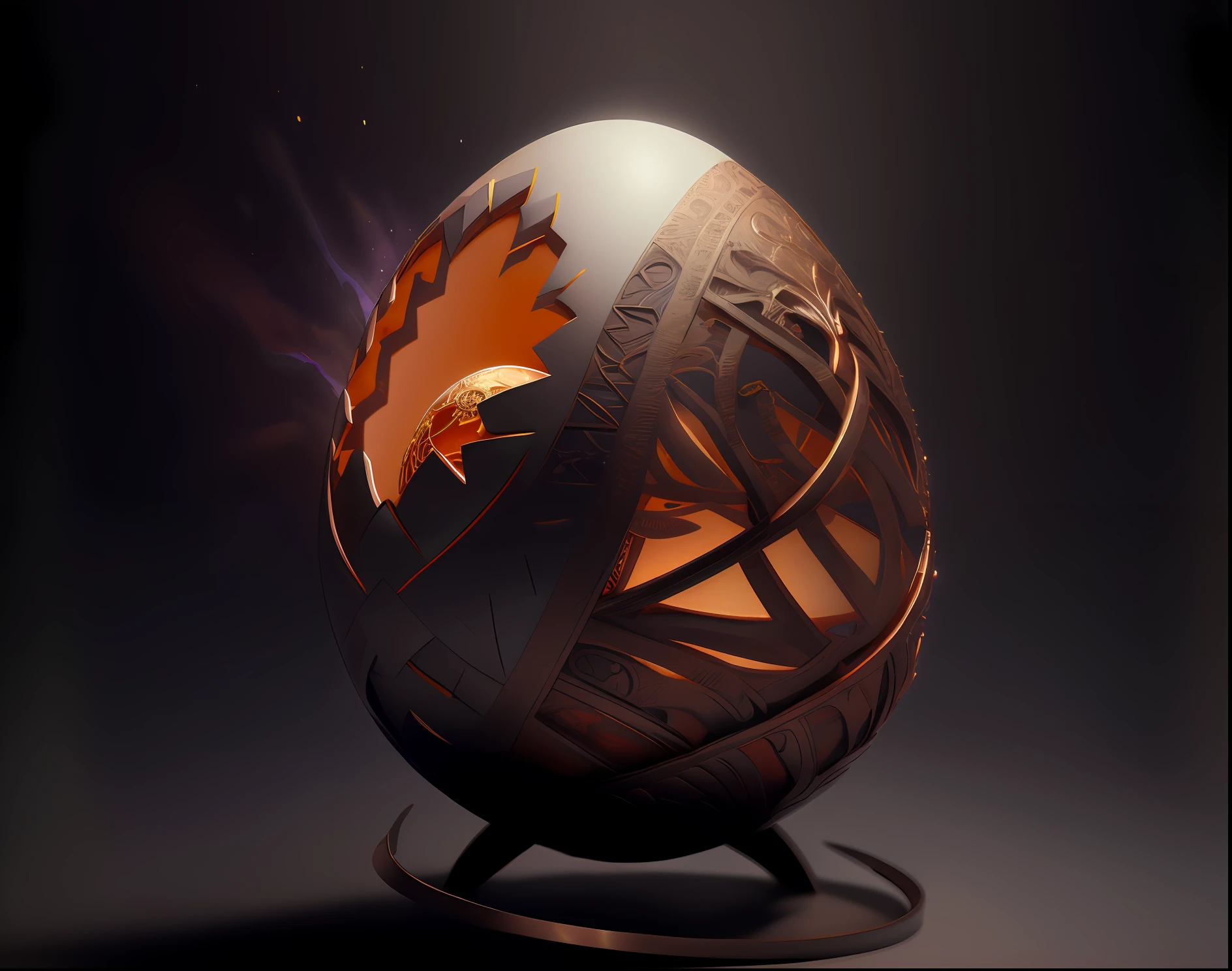 there is a large egg with a hole in it on a dark surface, 3d digital art 4k, cinema 4d bright light render, cinema 4 d art, 3d render digital art, humpty dumpty in form of egg, digital art render, high-quality render, magic frozen ice phoenix egg, cinema 4 d render, cinema 4d render, white background, color slash, aint unreal engine, octane (broken eggs | intricateaptor Christ:1.27) as as illustrated by simon bisleyiplice & chris hemsworth w 1 0 8 2 holding Aeons Old Weapon + ornate detailed sword + angel wings new technology + holy concept art + hyper realistic flesh